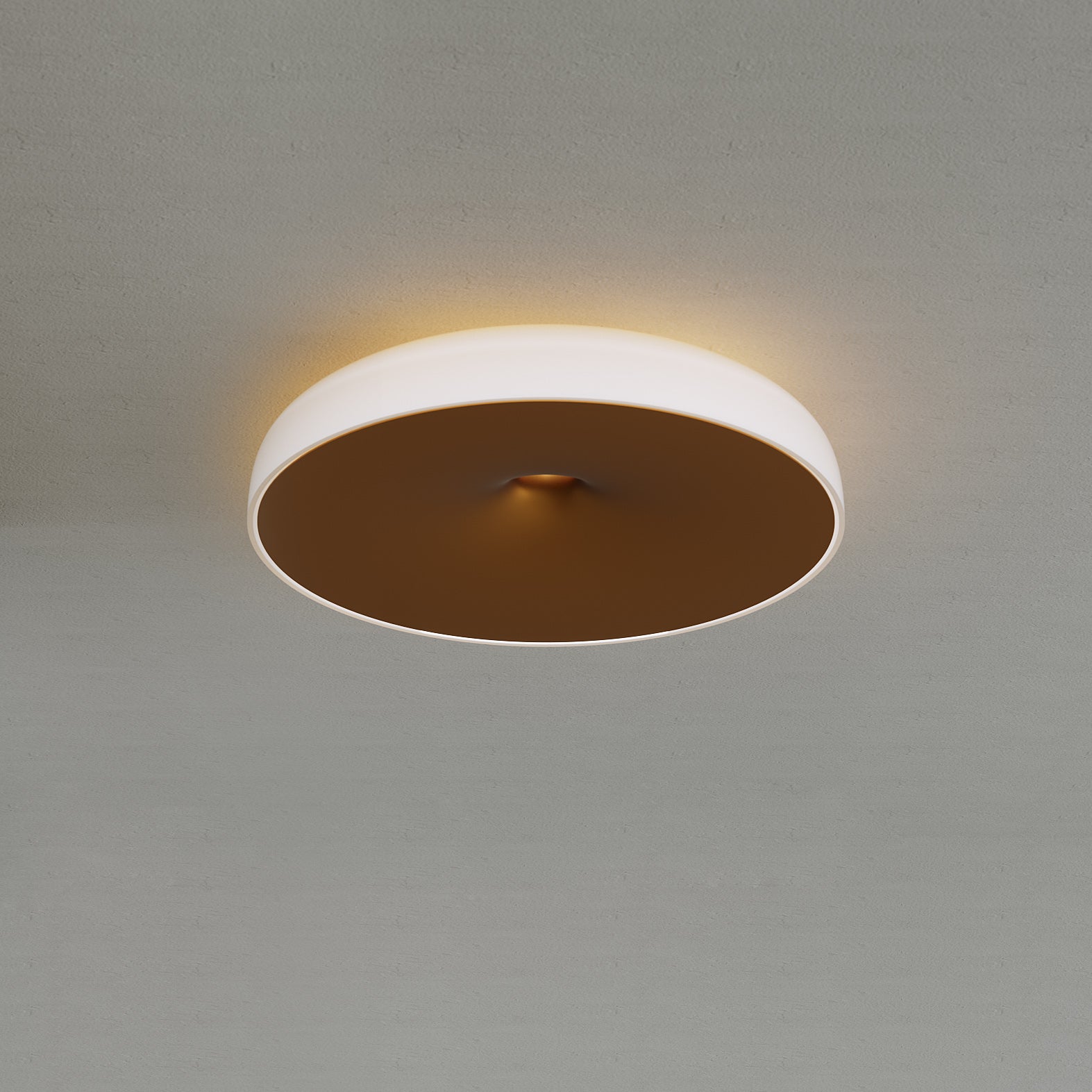Stropná lampa CHET-B matná hnedá s bielou.