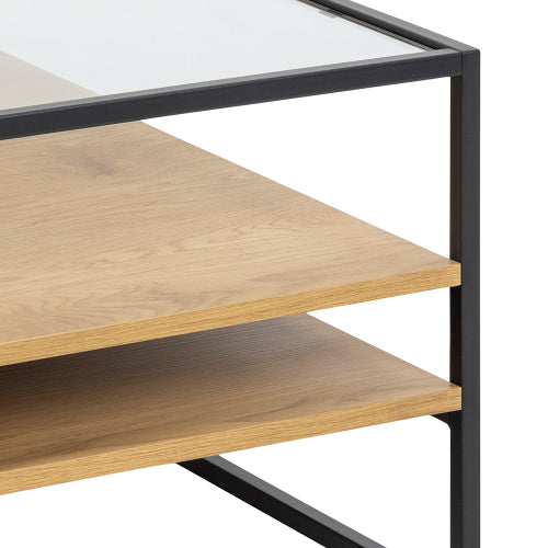 RANDOLF wooden coffee table with black frame