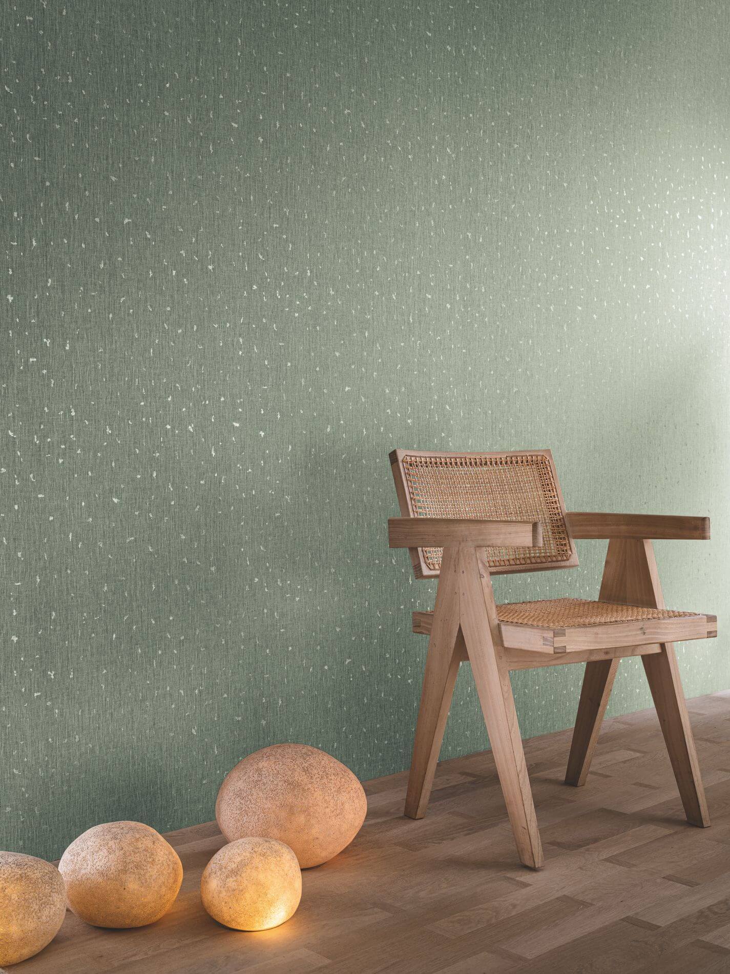 Textile wallpaper with a metallic structure PEPITE - DARK BEIGE