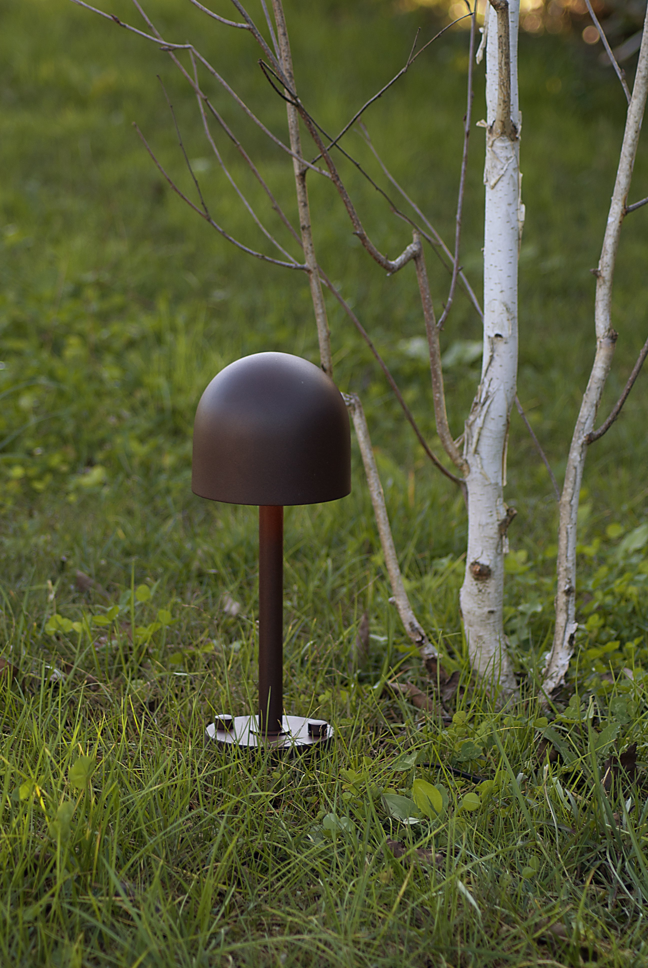 Záhradná podlahová lampa BOLETO hnedá