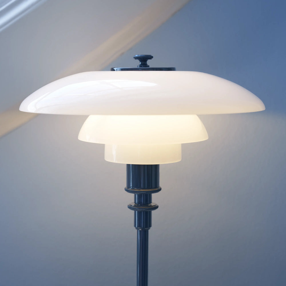 Lampa stołová PH 2/1 biela s granátovou základňou