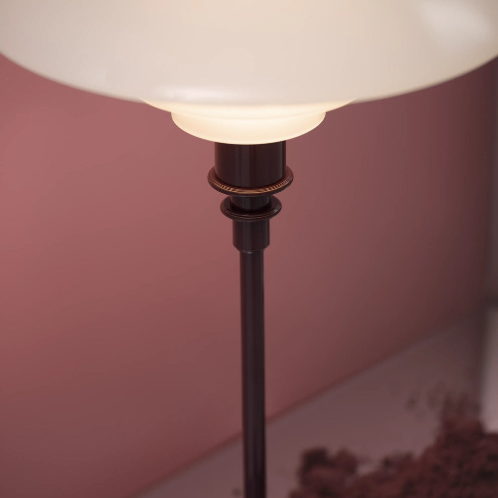 Lampa stolná PH 2/1 biela s bordovou základňou