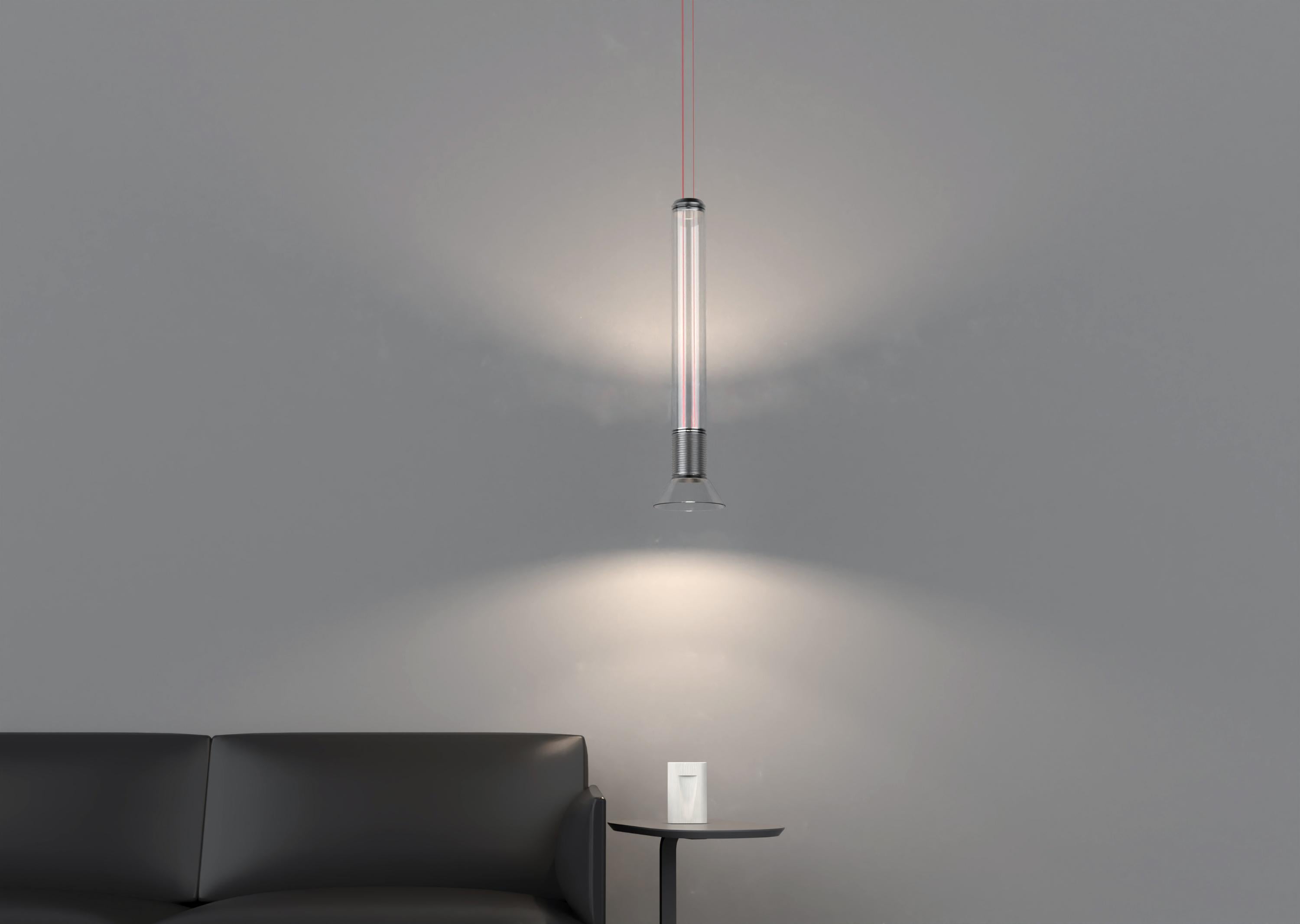 Lampa visí DIA transparentná s matnými šedými prvkami
