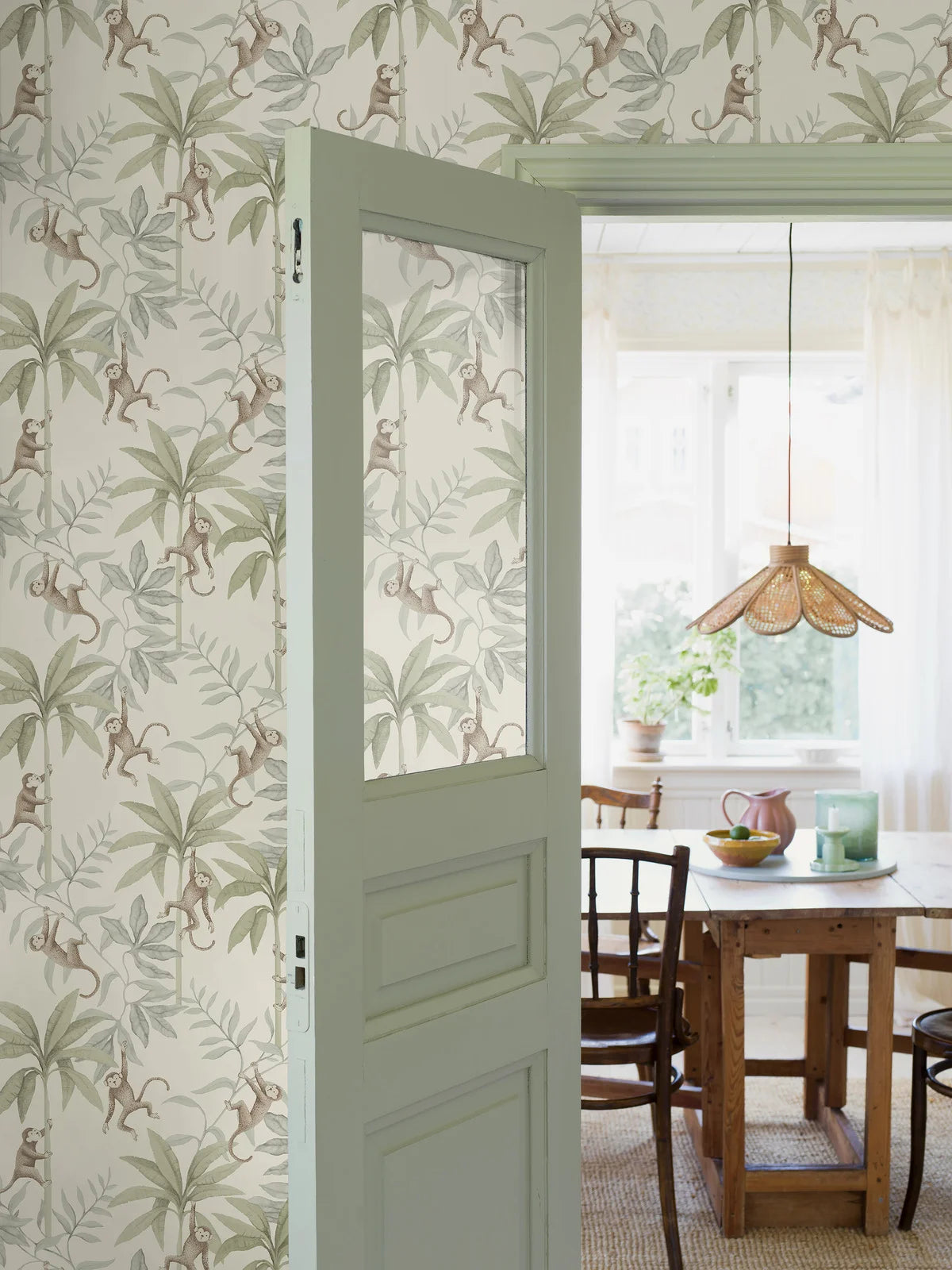 Jungle Friends Children's Wallpaper in White