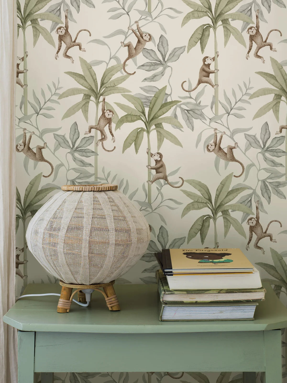 Jungle Friends Children's Wallpaper in White