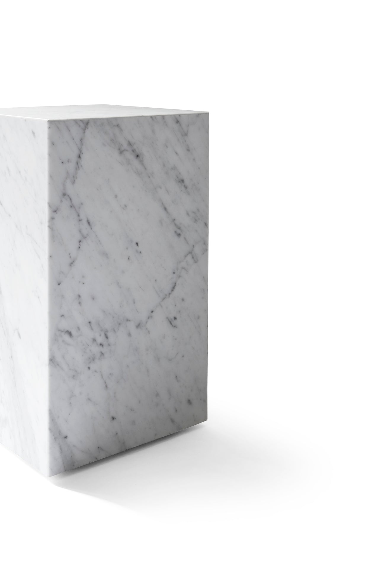 PLINTH Side Table White Marble