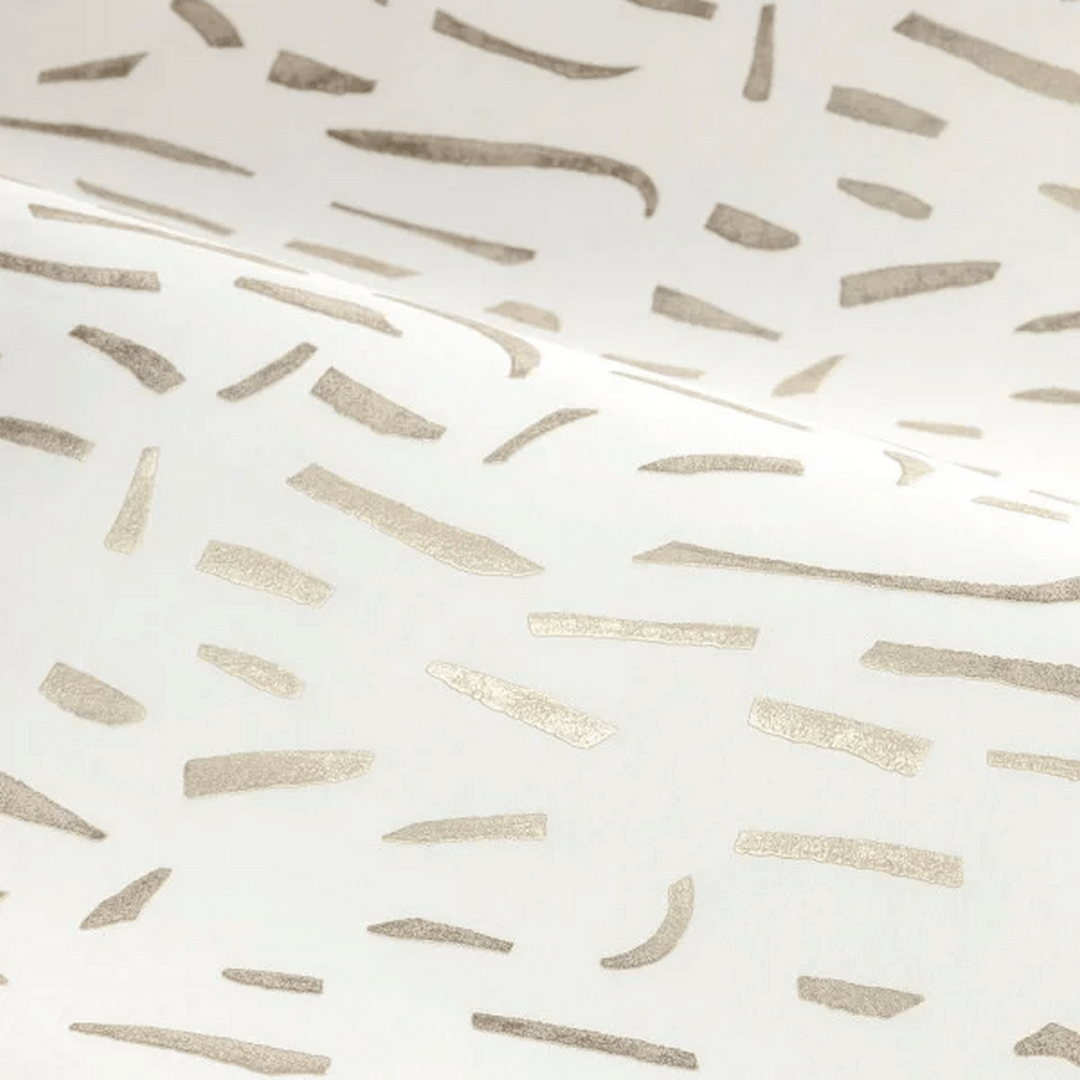 Structural wallpaper with metallic pattern LUMÉIS - IVORY PLATINUM ivory with gold