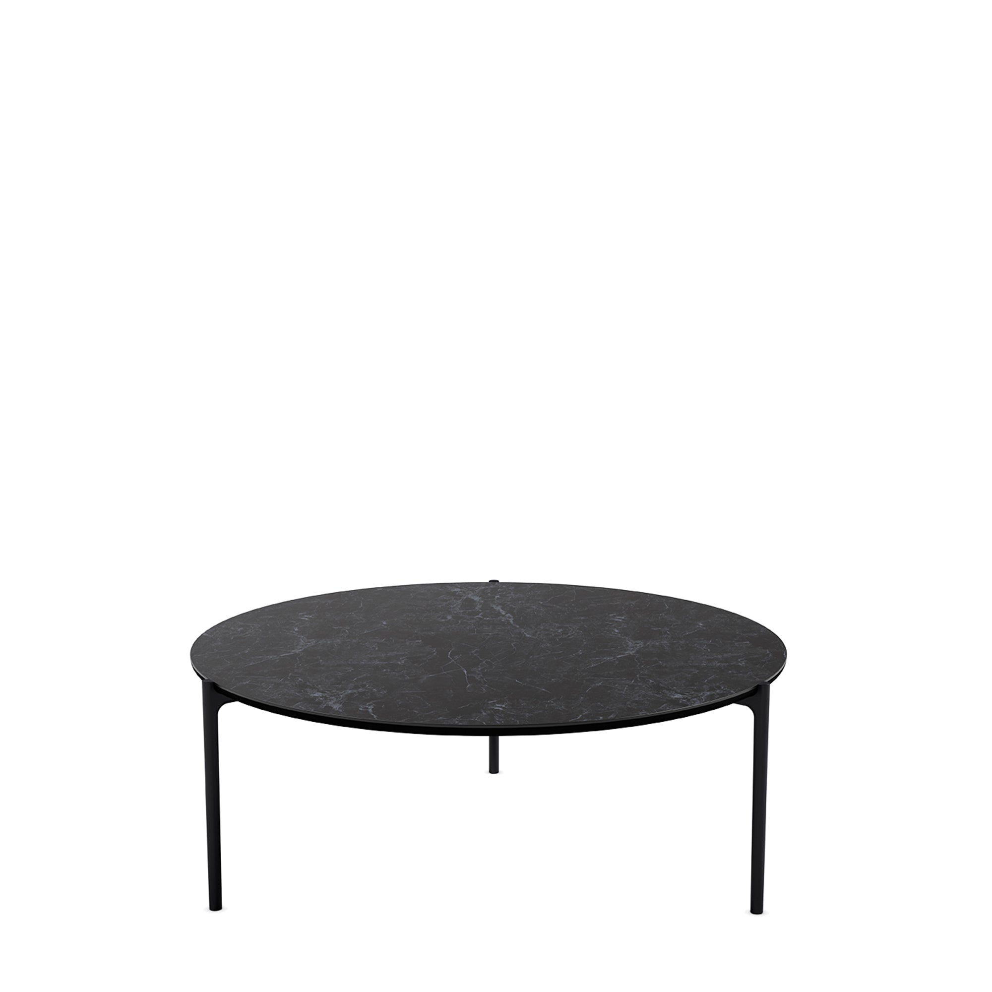 Round coffee table SAVOYE black ceramic with black base