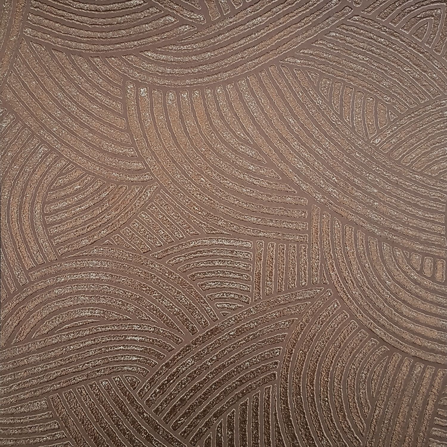 Metallic 3D Structural Wallpaper with Geometric Pattern ASSOUAN - TERRACOTTA