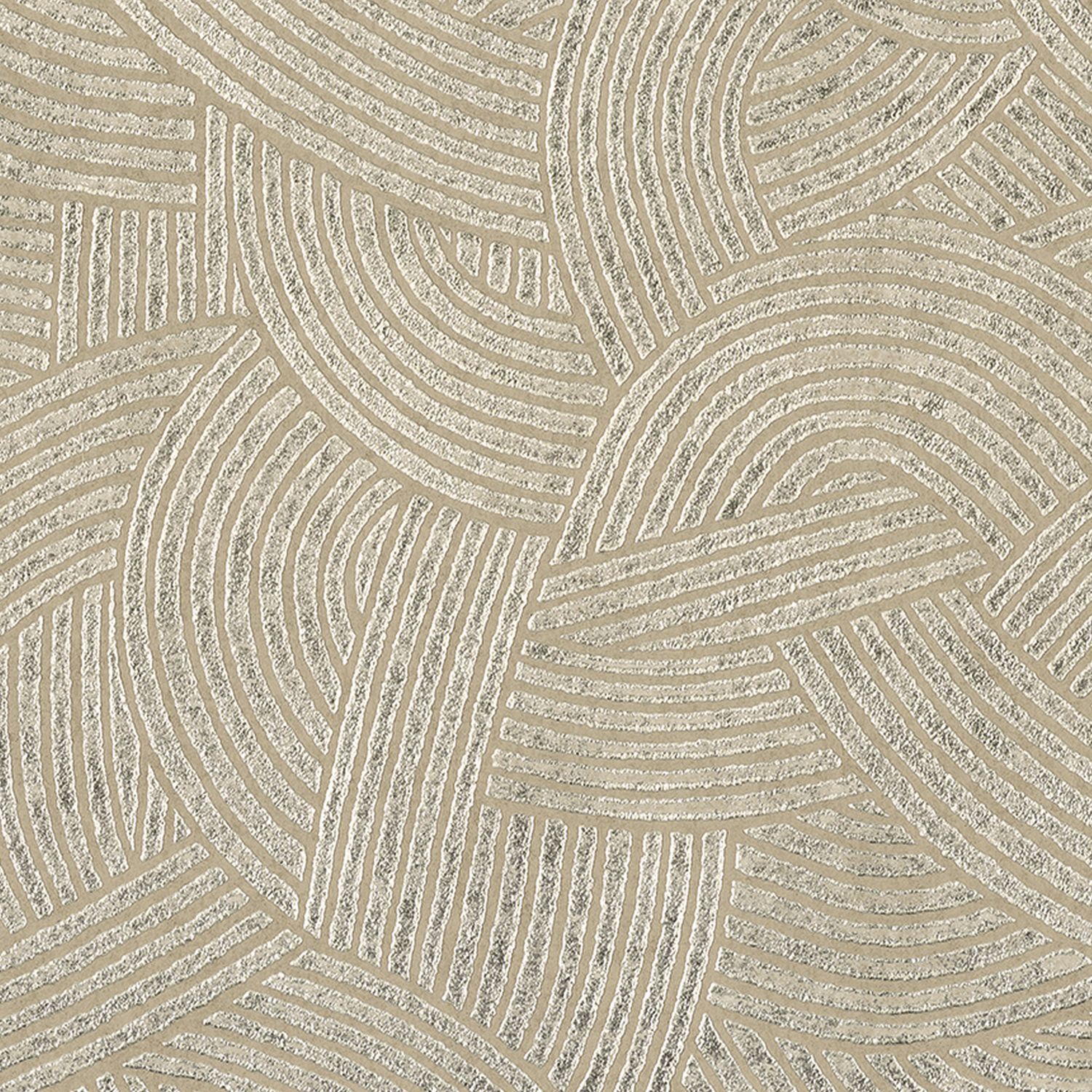 Metallic 3D Structural Wallpaper with Geometric Pattern ASSOUAN - BEIGE