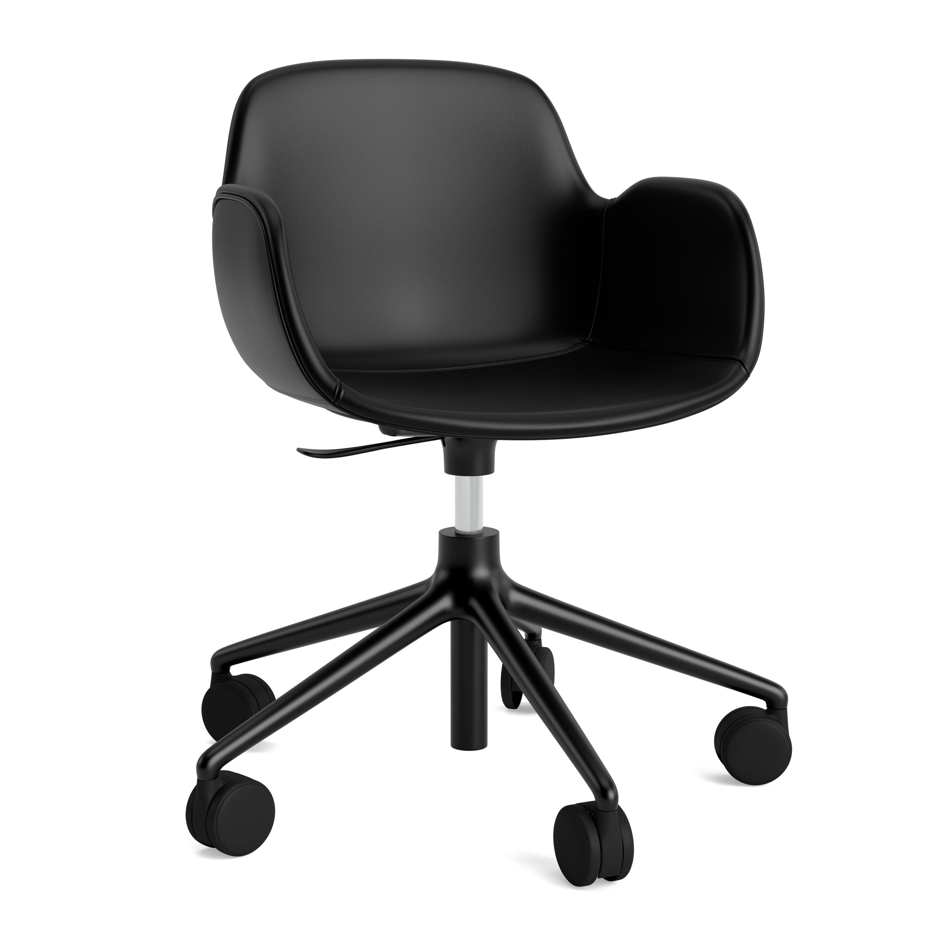 Kancelárske kreslo s opierkami rúk a reguláciou FORM 5W čalúnené s čiernym podstavcom