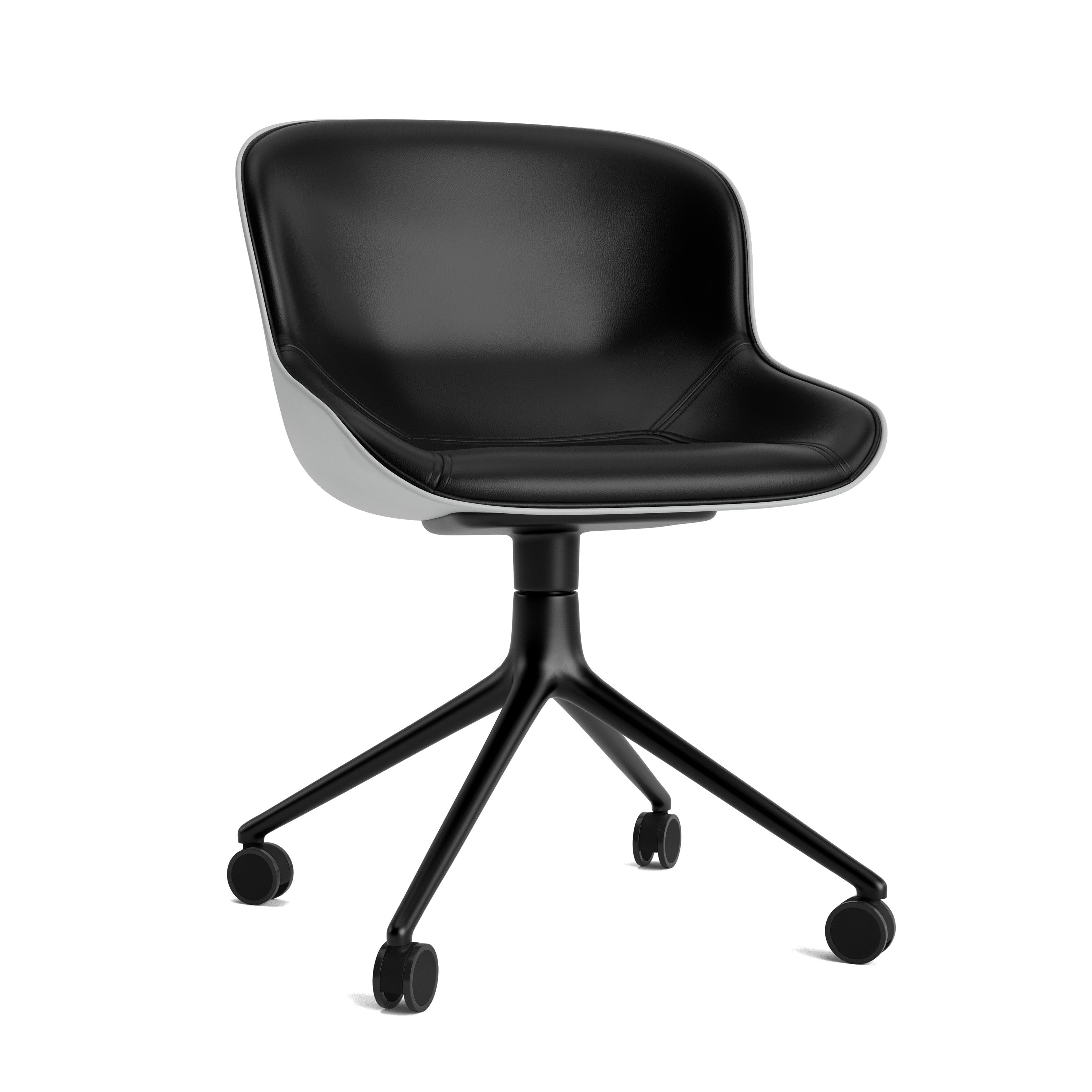 Čalúnená kancelárska stolička HYG 4W šedá s čiernym podstavcom