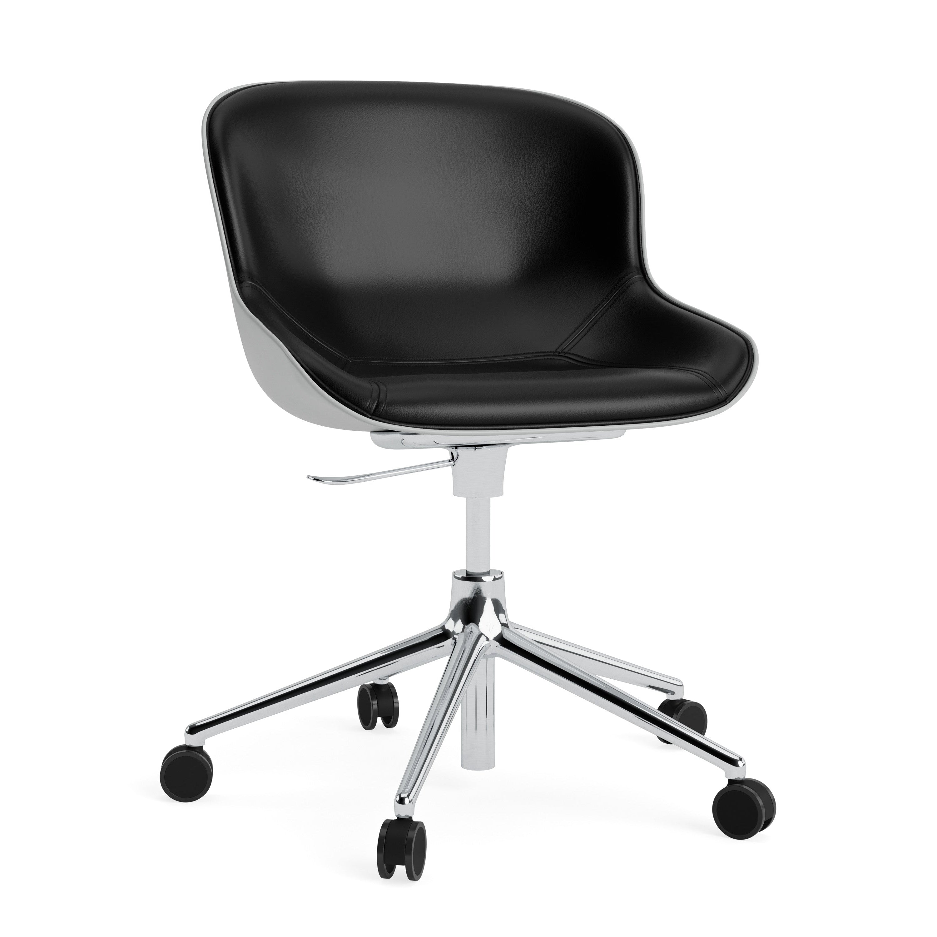 Čalúnená kancelárska stolička HYG 5W šedá s hliníkovým podstavcom