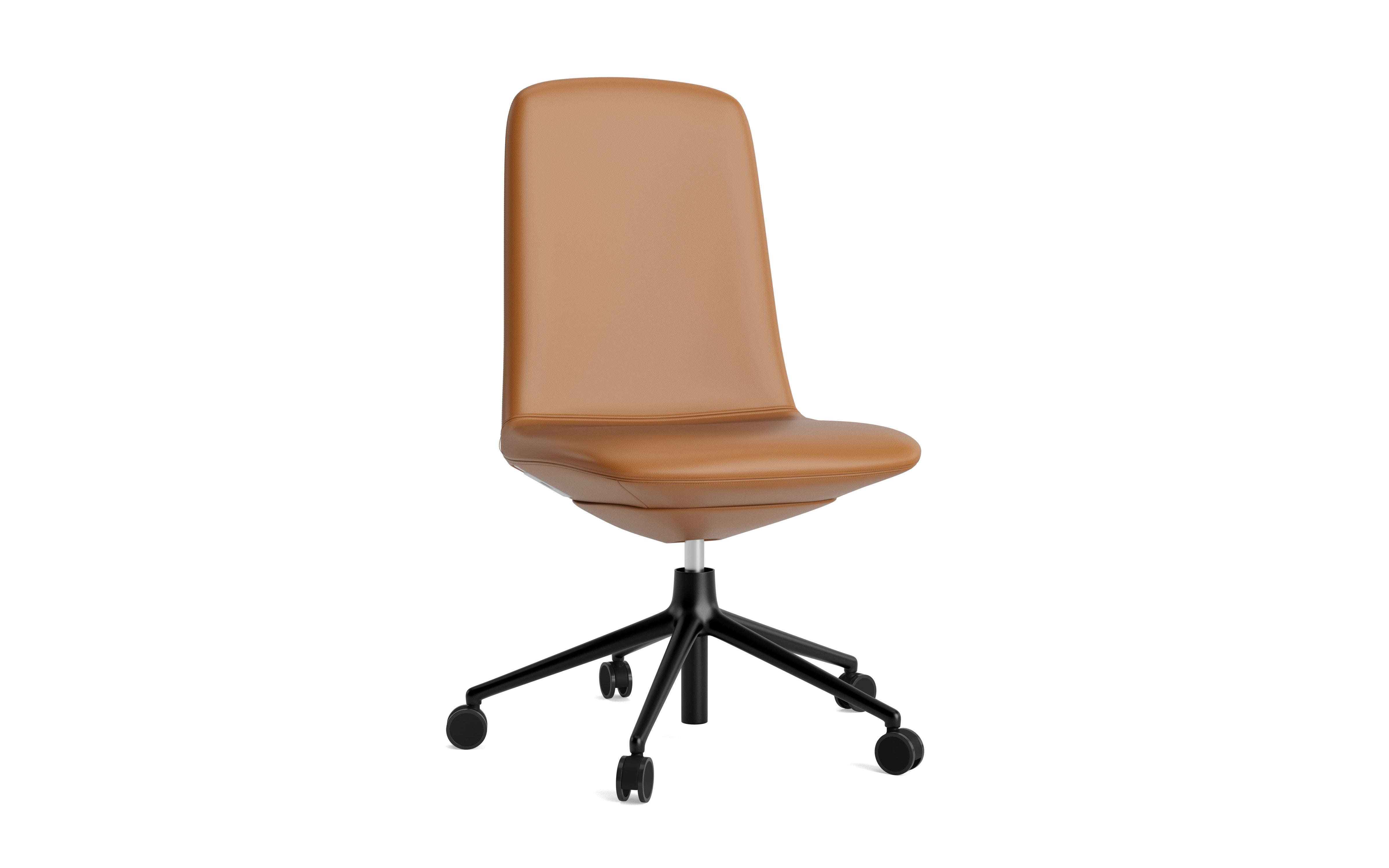 Off low 5W Upholstered office chair with a black base