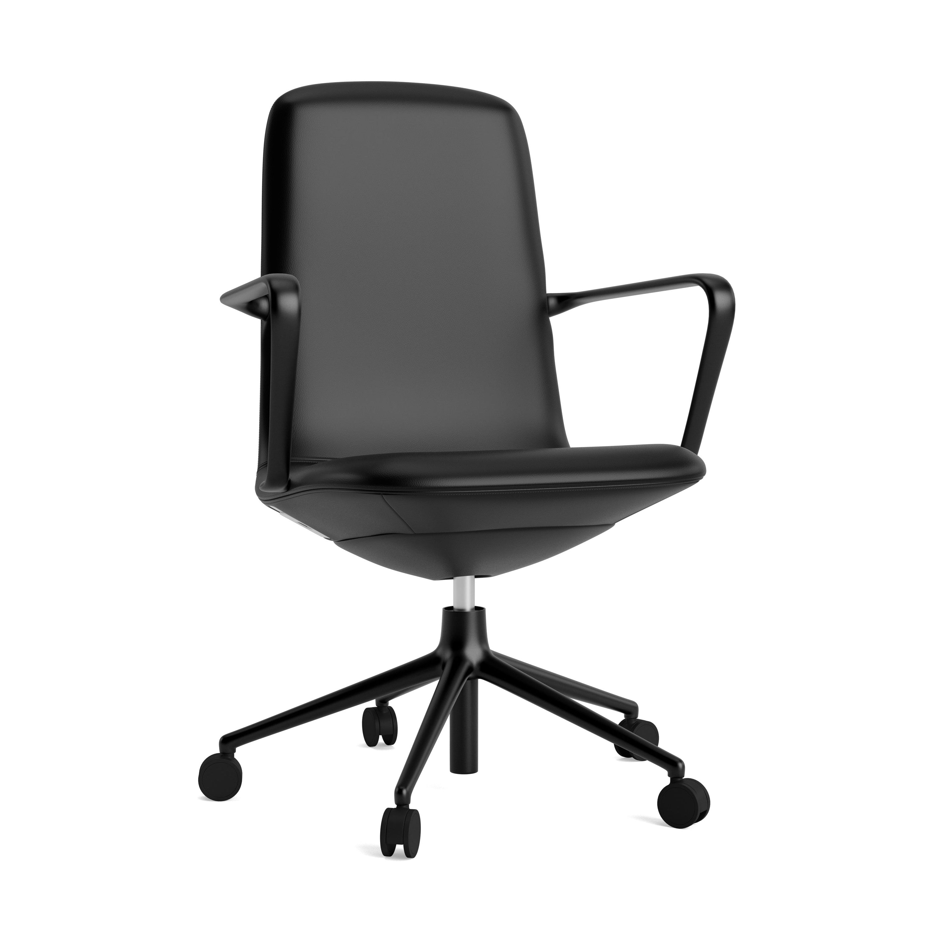 Čalúnená kancelárska stolička s opierkami rúk OFF LOW 5W s čiernym podstavcom