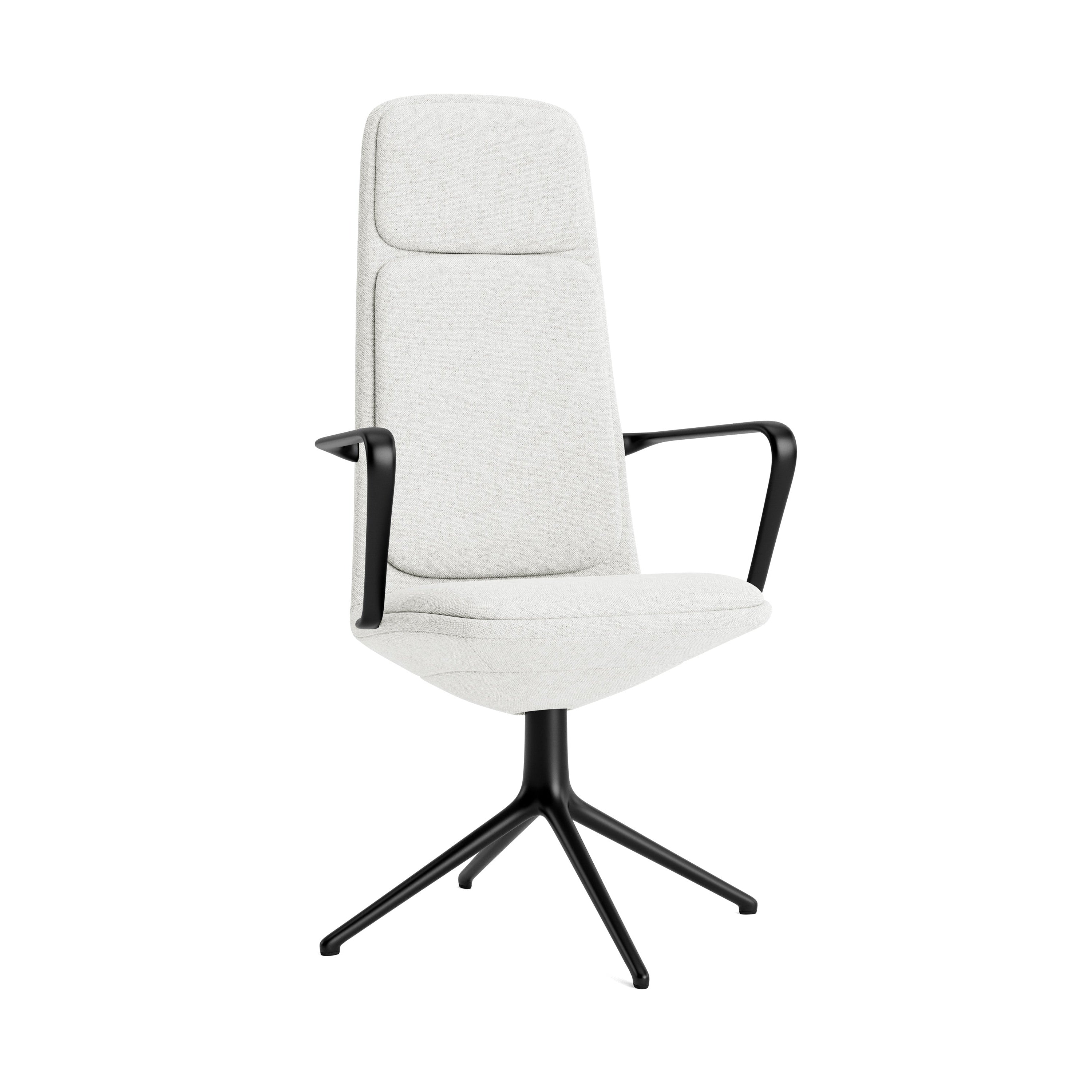 Čalúnená kancelárska stolička s opierkami rúk OFF HIGH 4L s čiernym podstavcom