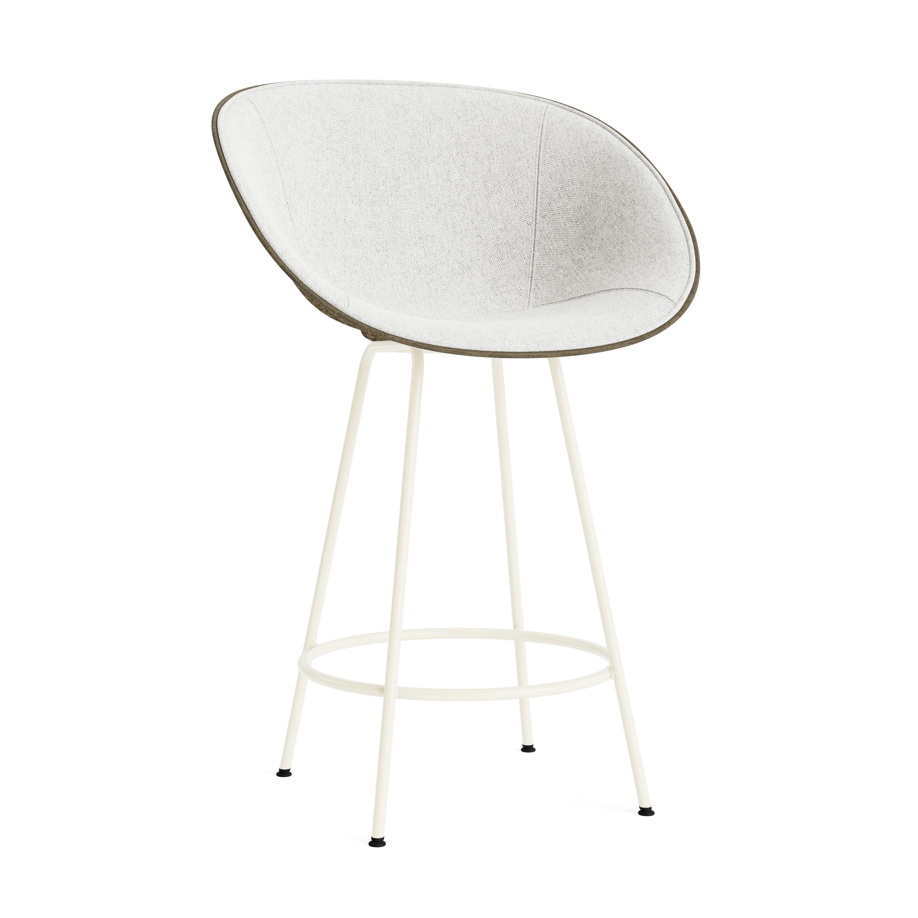 Armchair green upholstered barrier chair with a cream base