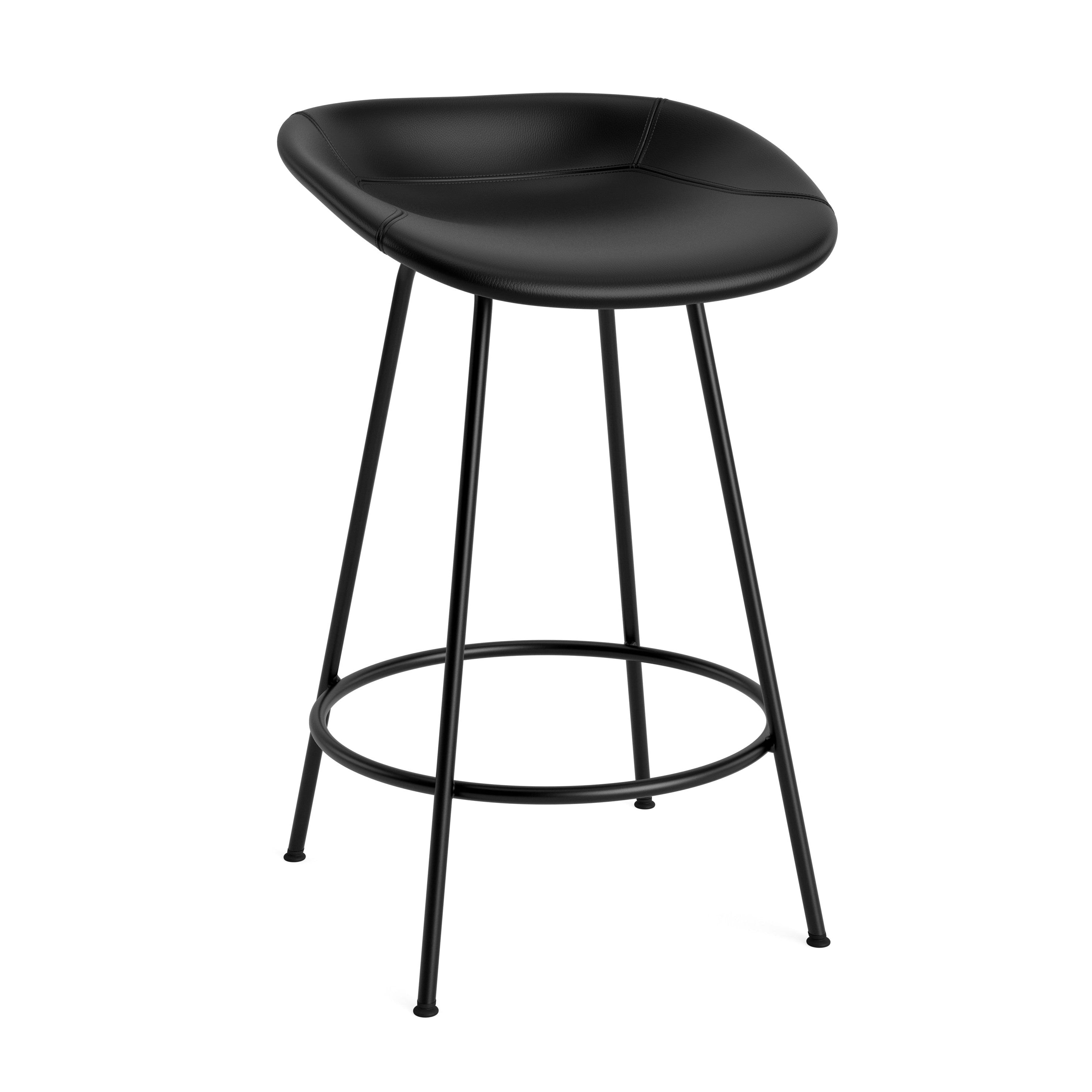 Čalúnená barová stolička MAT s čiernym podstavcom