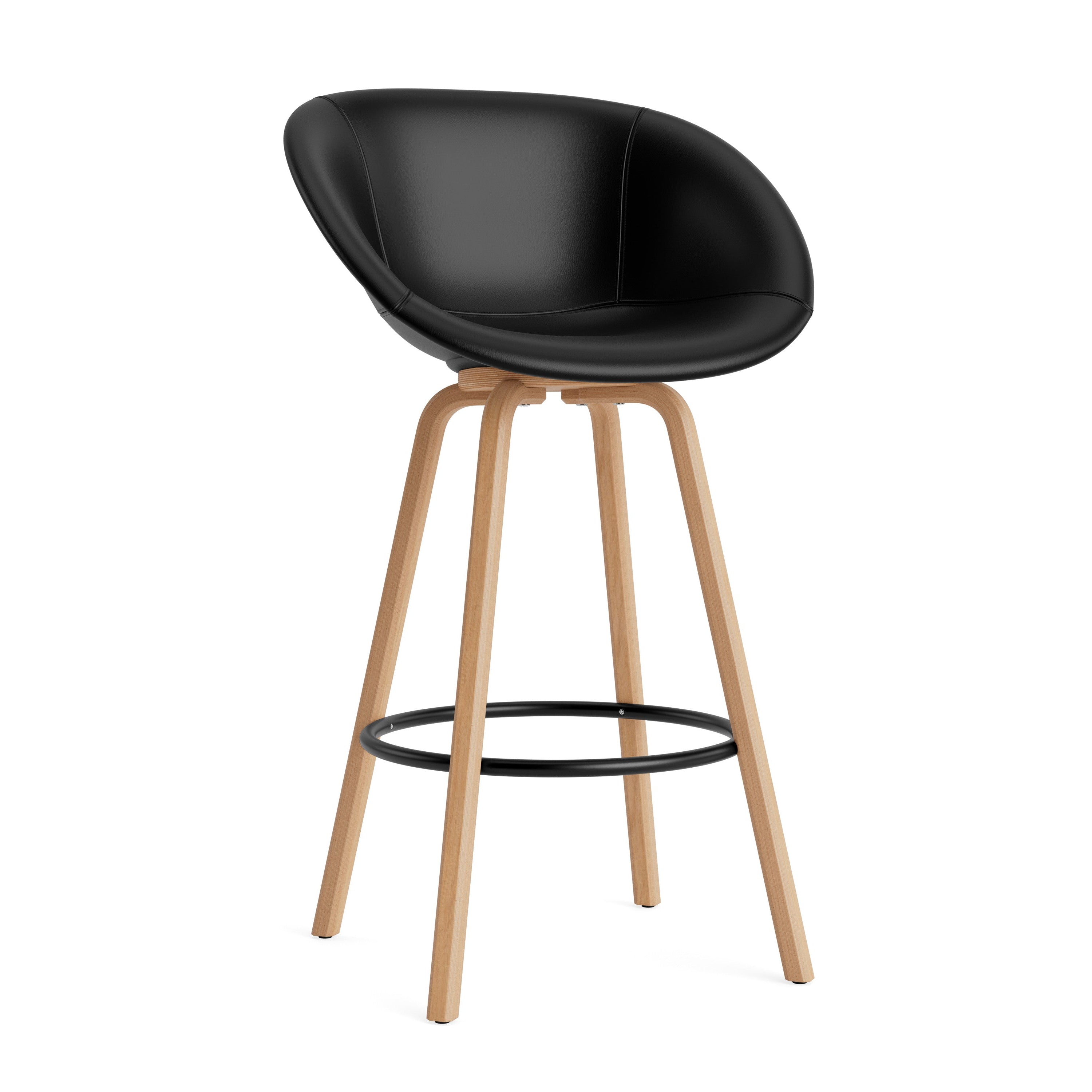 Čalúnené barové kreslo MAT s bukovou základňou