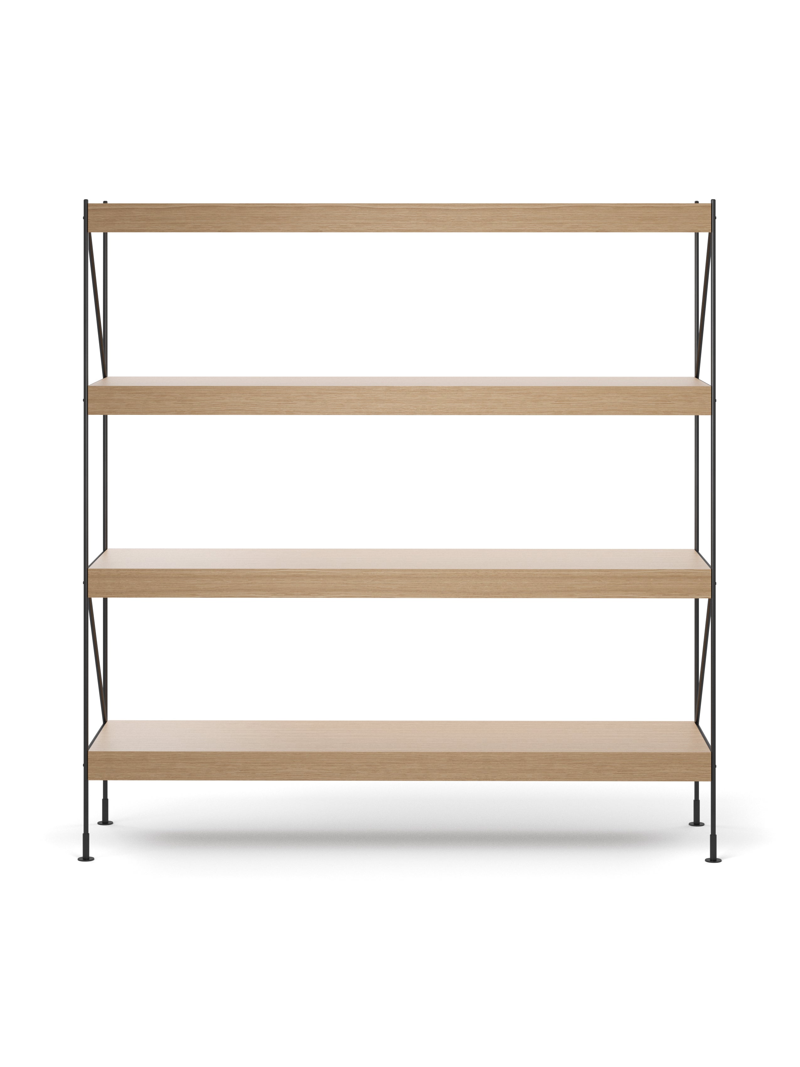 ZET oak wood shelf with black frame