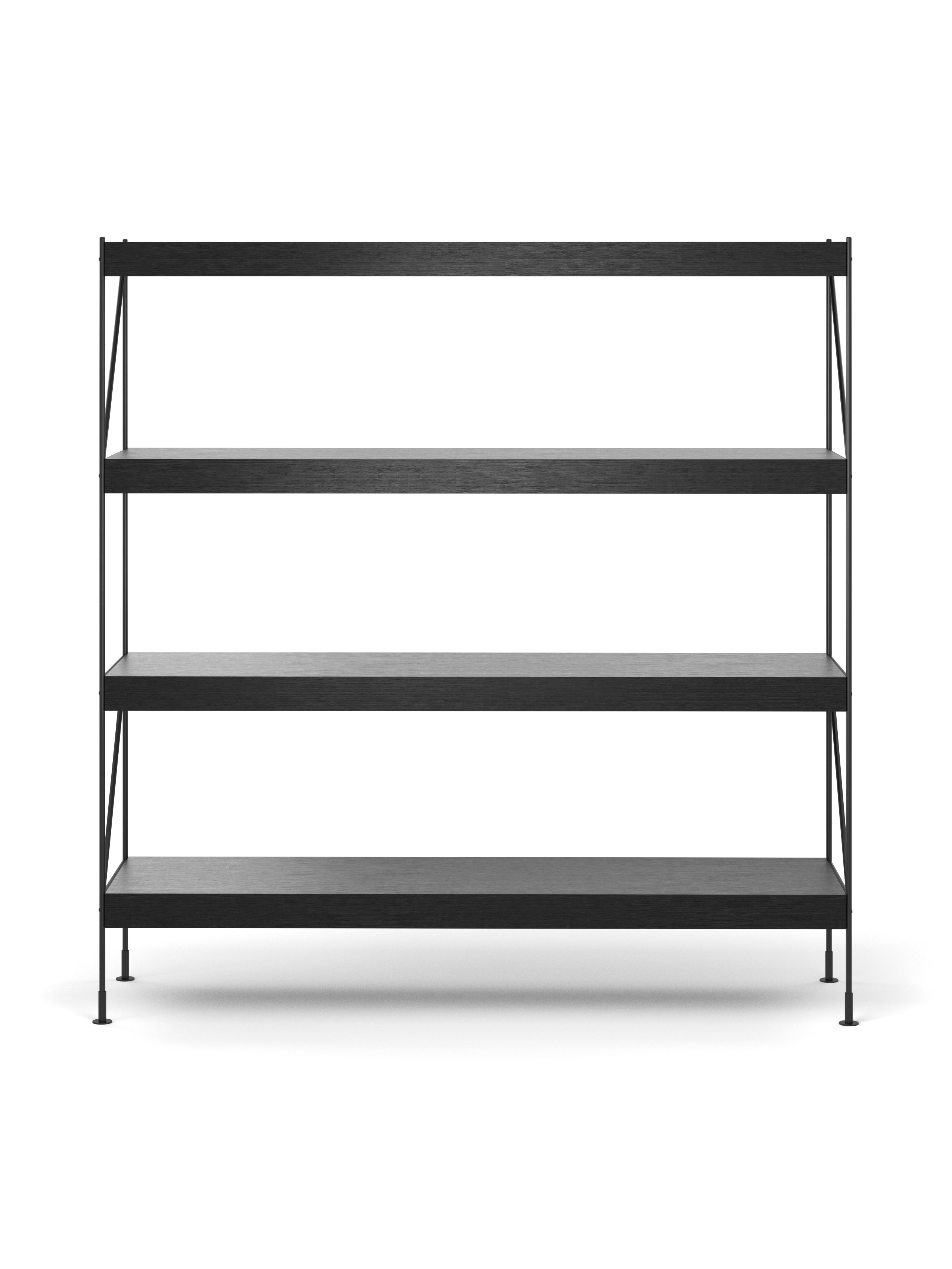 ZET Shelf black oak wood with black frame