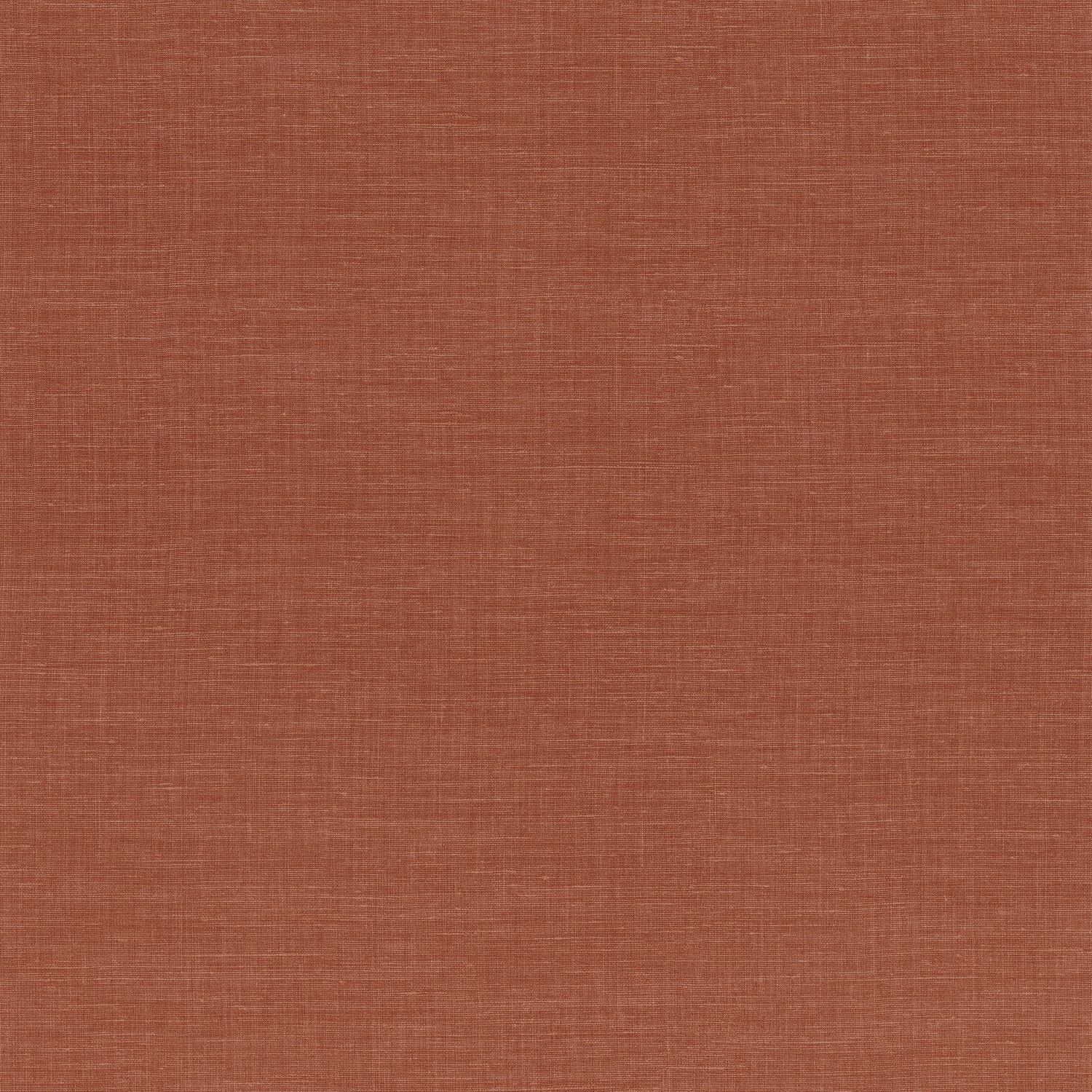 Structural wallpaper resembling linen canvas SHINOK - ORANGE FLAMBOYANT dark orange