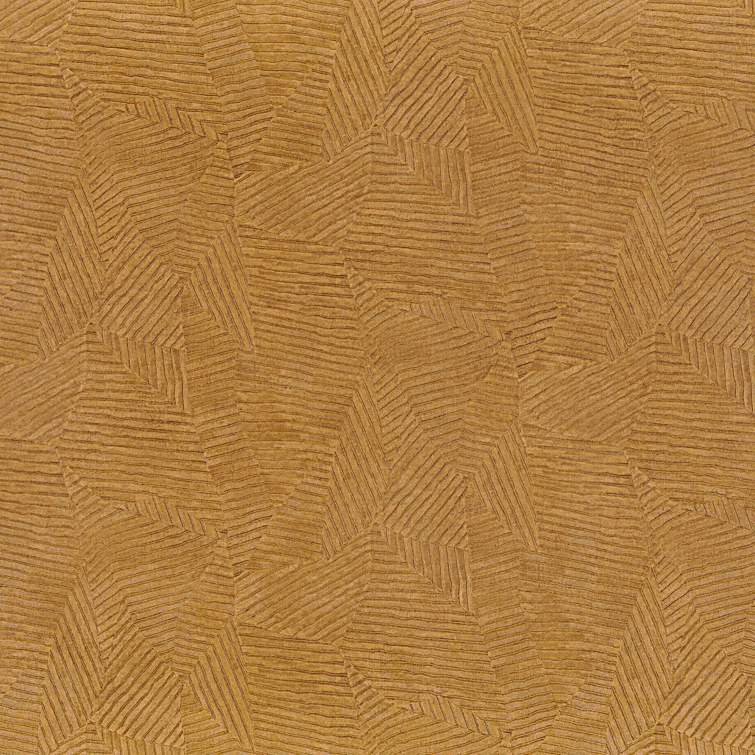 Structural wallpaper imitating bamboo leaves SOROA - HONEY OCRE