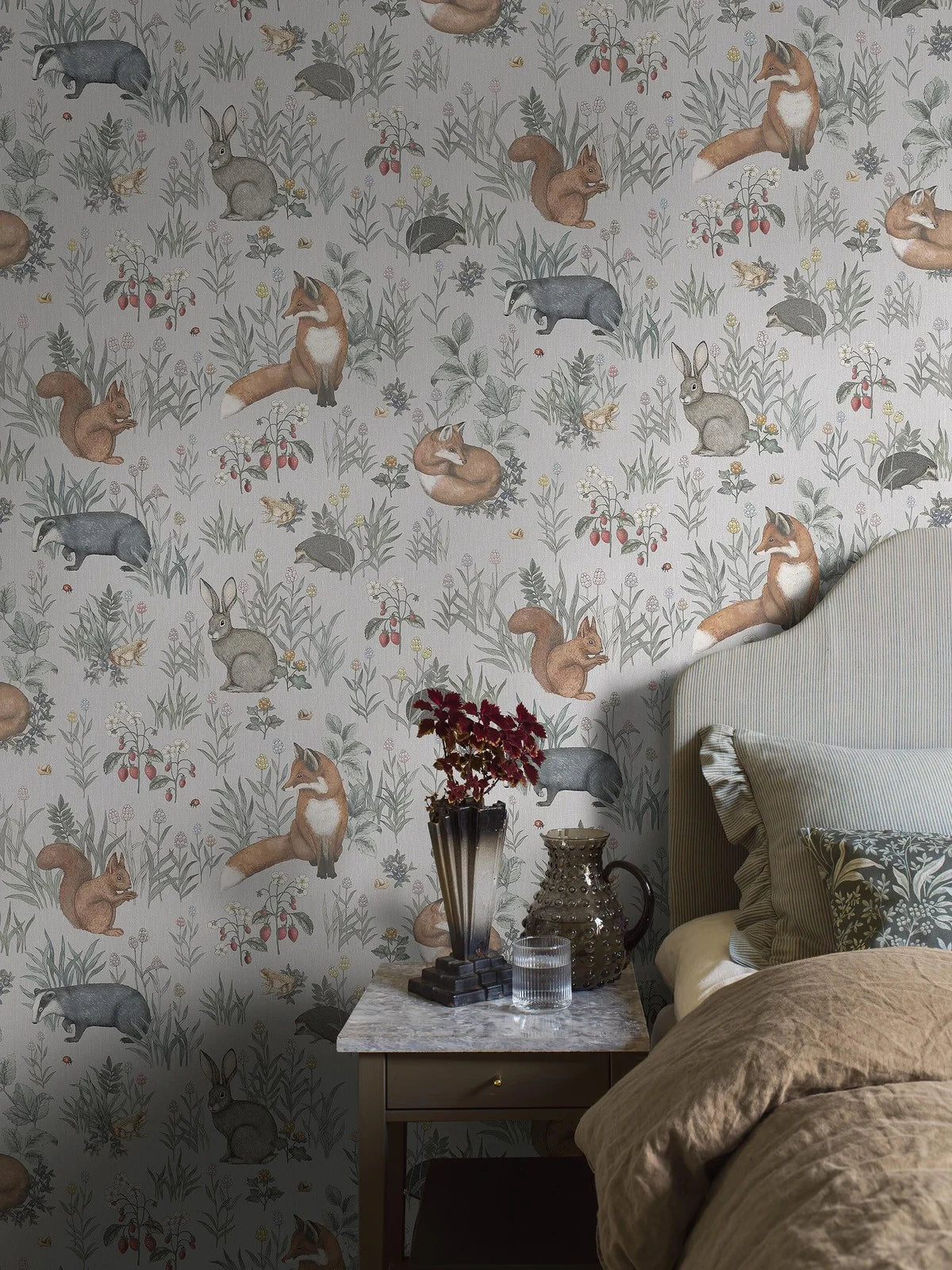 Detská nástenná maľba so zvieracím motívom FOREST FRIENDS modrá