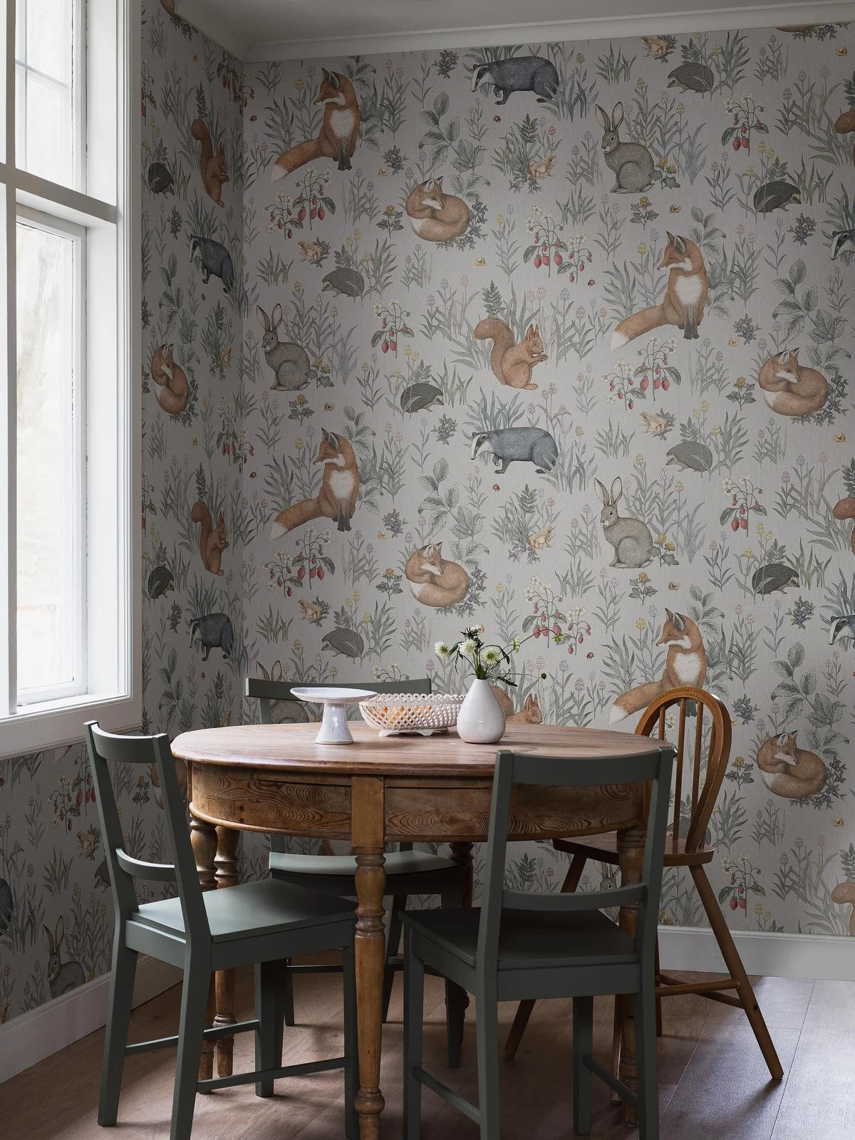 Detská nástenná maľba so zvieracím motívom FOREST FRIENDS modrá