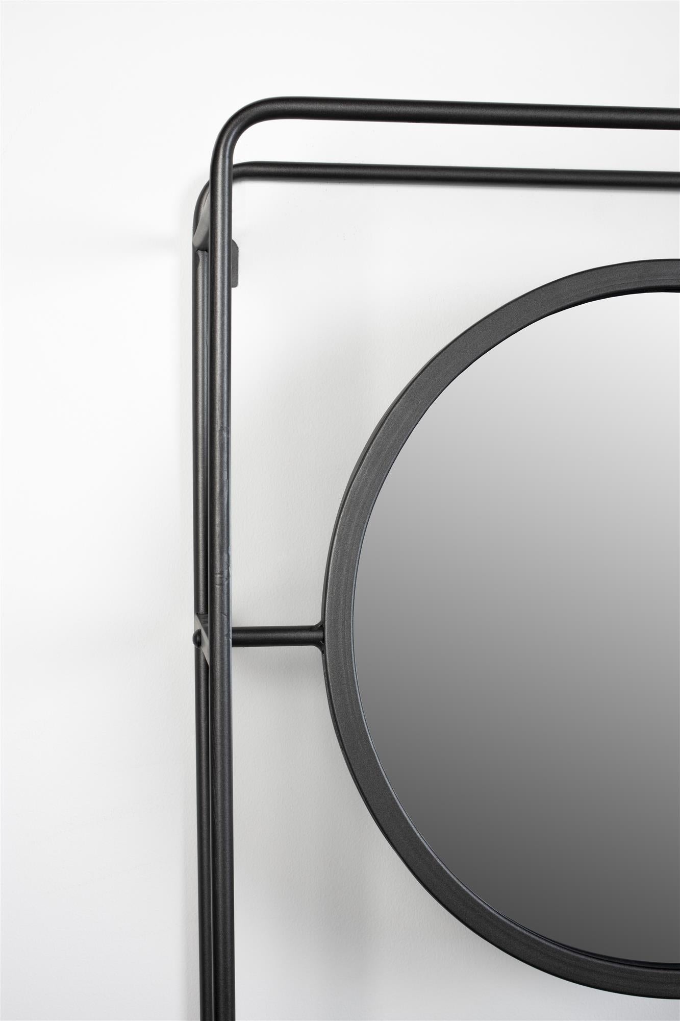 Wall-mounted coat rack with mirror DUCO black
