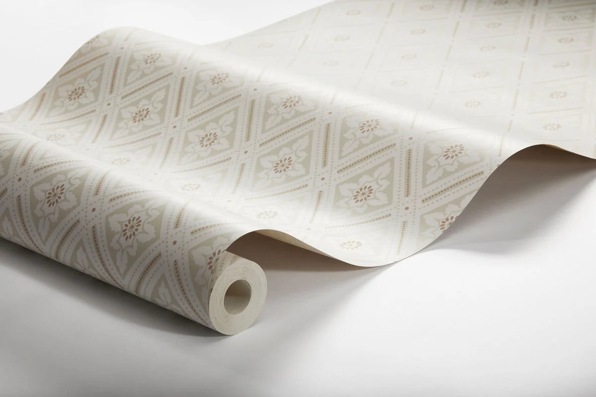 Papierová flizelínová tapeta s geometrickým vzorom ESTER béžová so zlatou