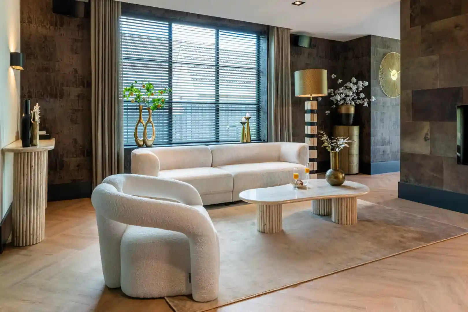 Kávový stolík LA CANTERA travertín