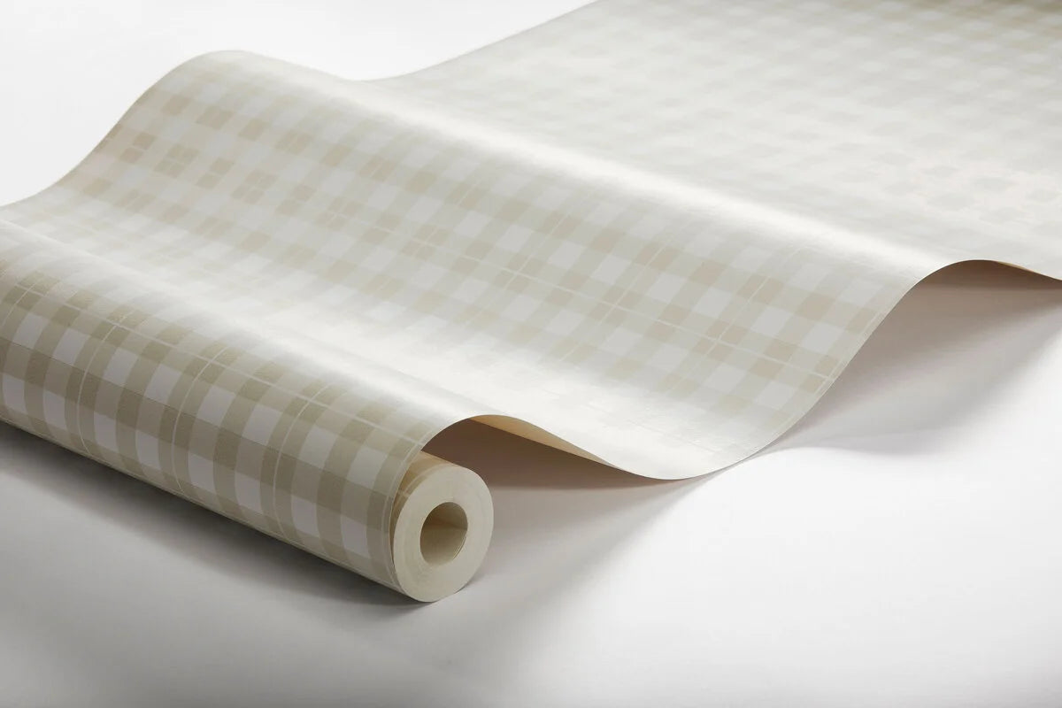 Tapeta s geometrickým vzorom v kocke FRIDA béžová s bielou