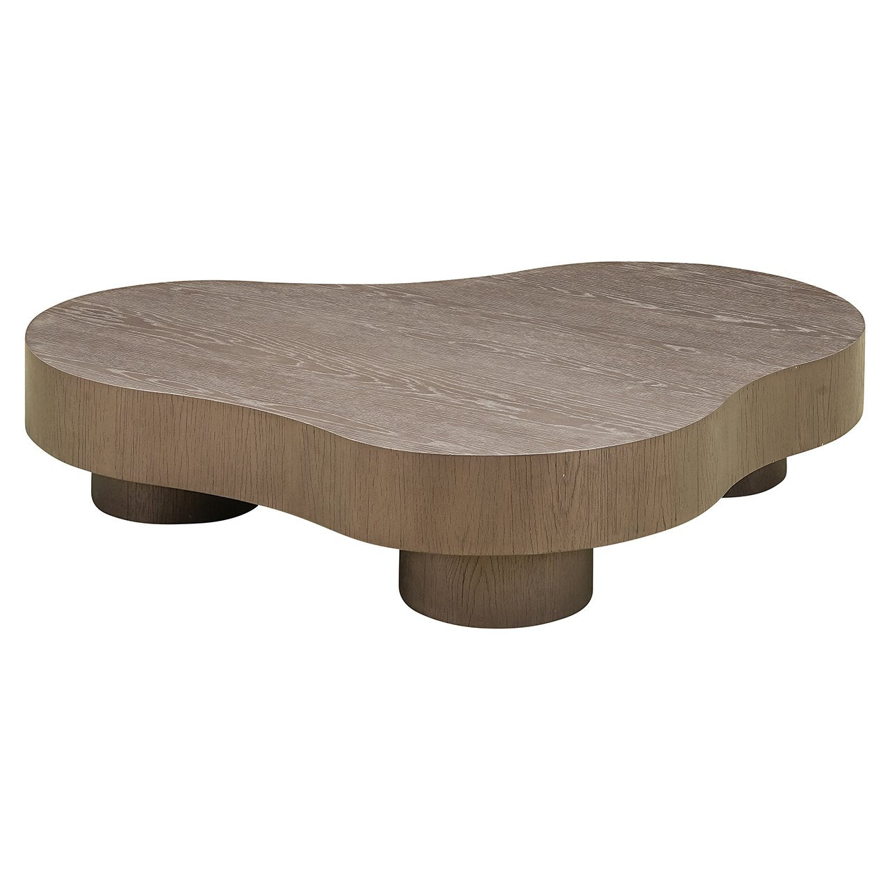 BOGOR Brown Oak Veneer Coffee Table Set