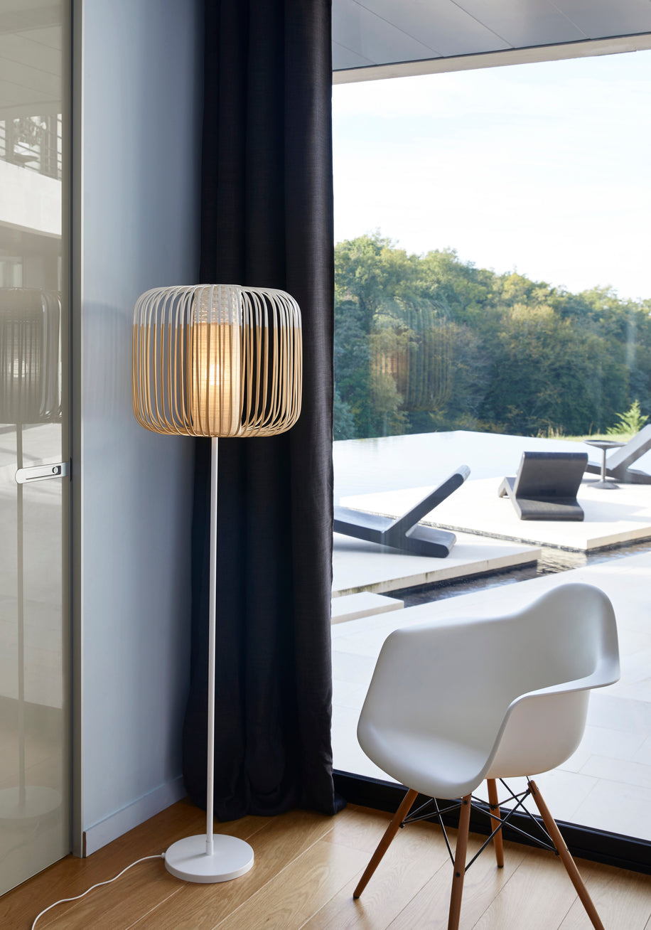 Stojaca lampa BAMBOO biela