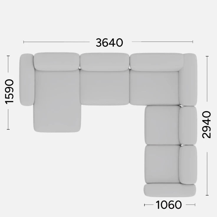 Personalizovaný ľavostranný rohový gauč BABBLE