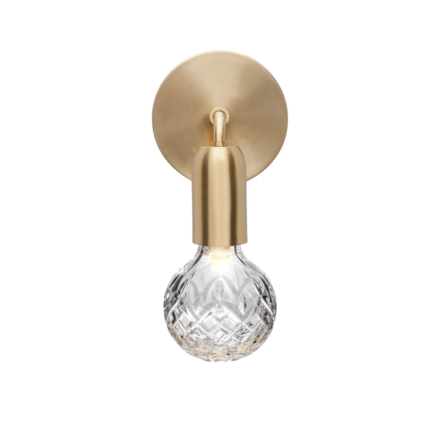 Nástenná lampa CRYSTAL BULB z krištáľového skla s mosadzným povrchom
