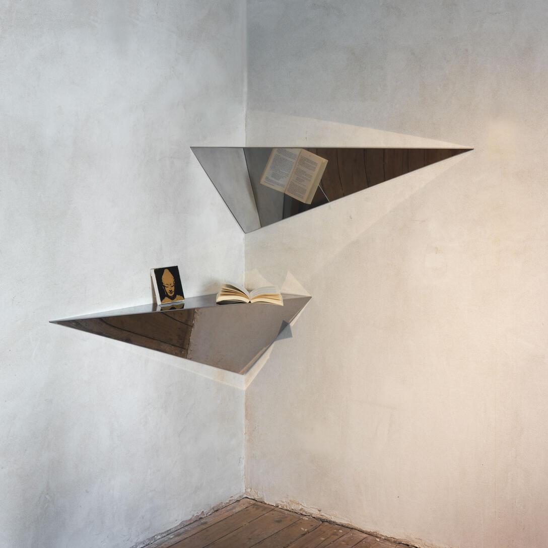 Ľavostranná polica HENRI oceľová