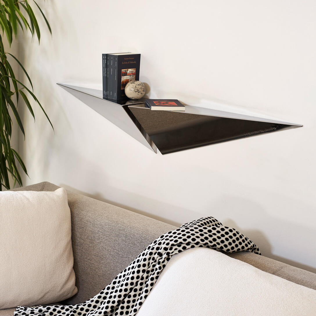 Ľavostranná polica HENRI oceľová