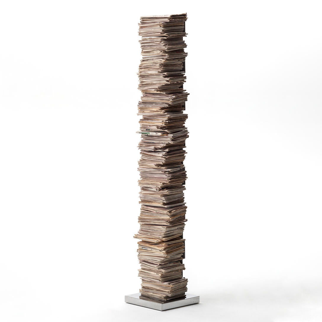 Regál PTOLOMEO ART čierny so železnou základňou