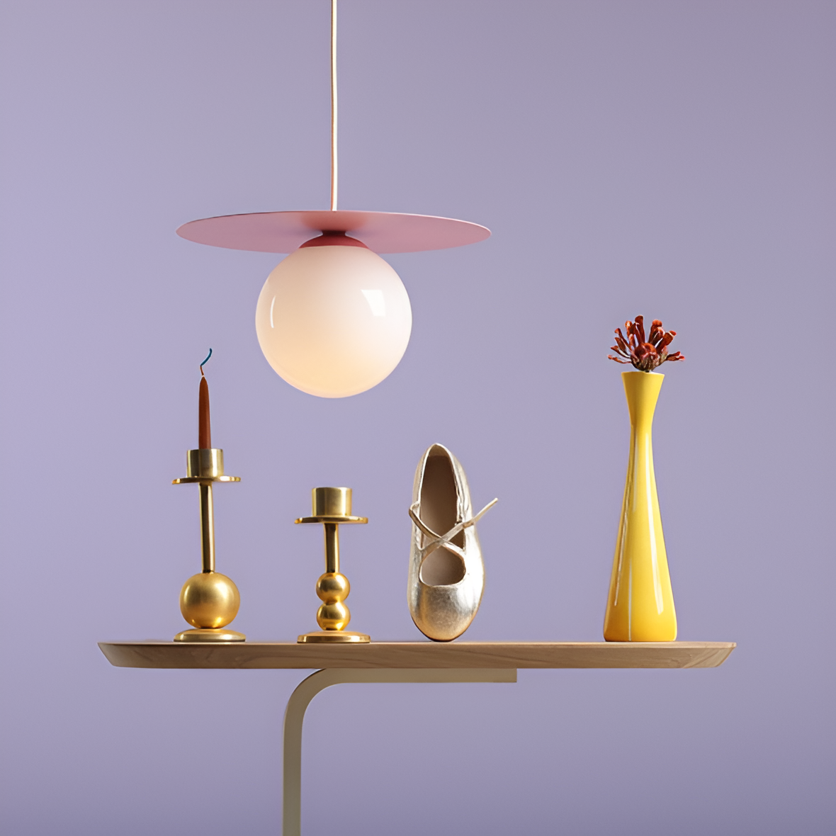 Hanging lamp Loop pink