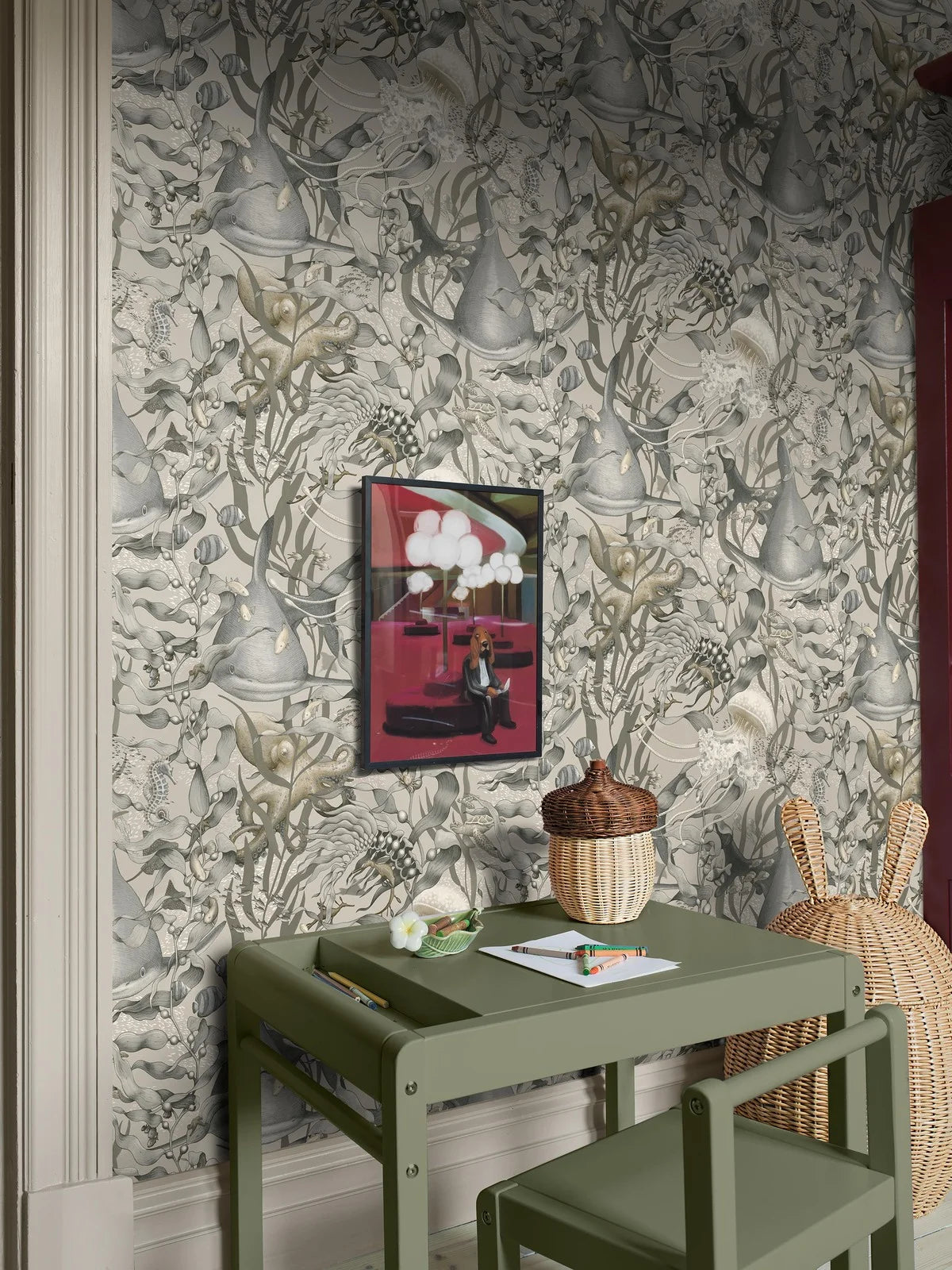 Detská tapeta s motívom morských zvierat PODMORSKÁ MAGIA béžová