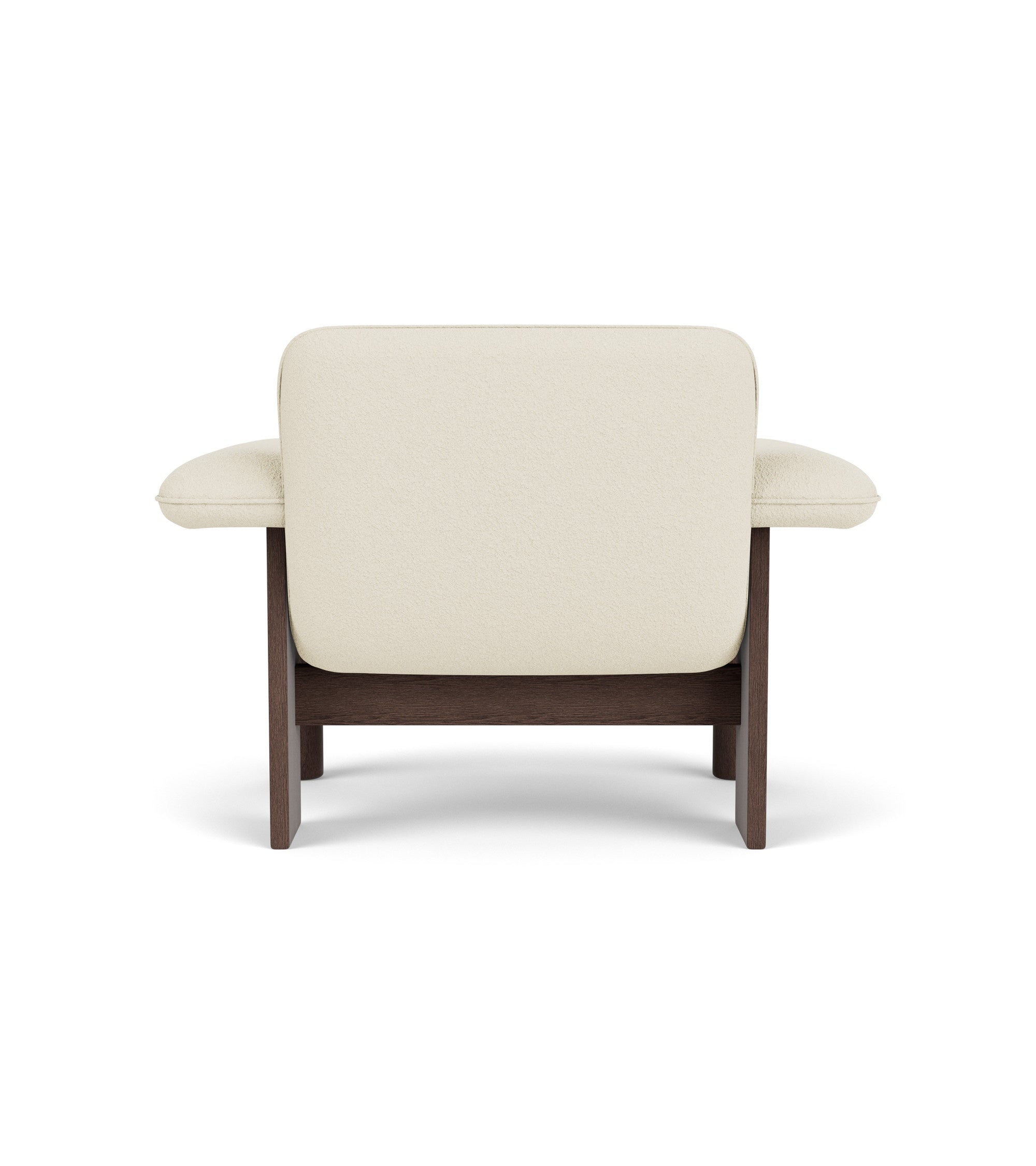 BRASILIA cream armchair with dark oak base