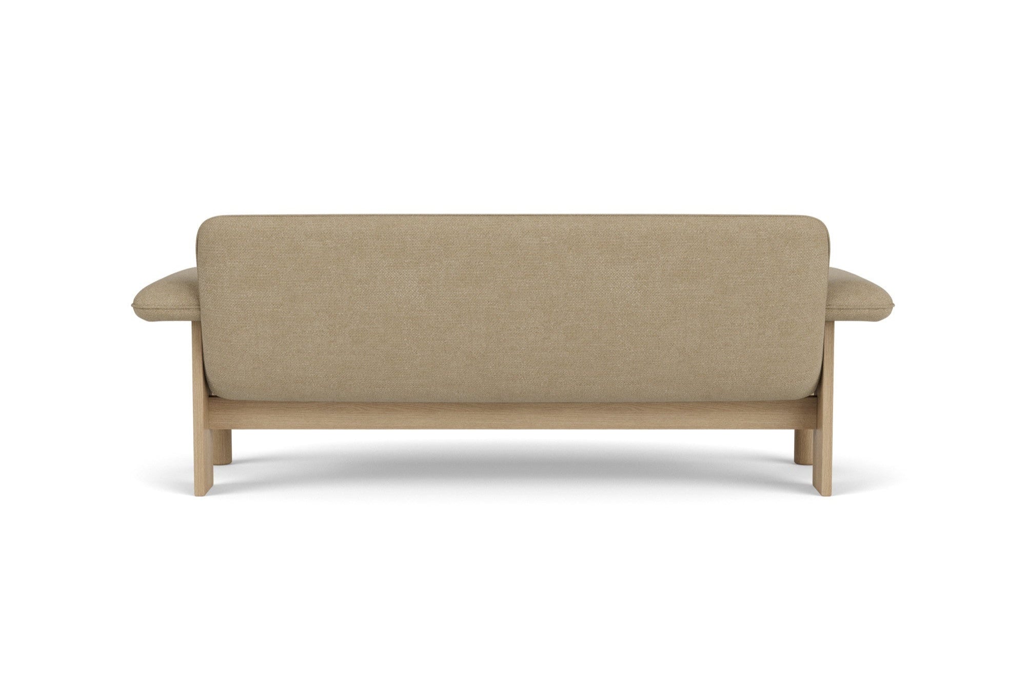 Sofa BRASILIA béžová s dubovým podstavcom