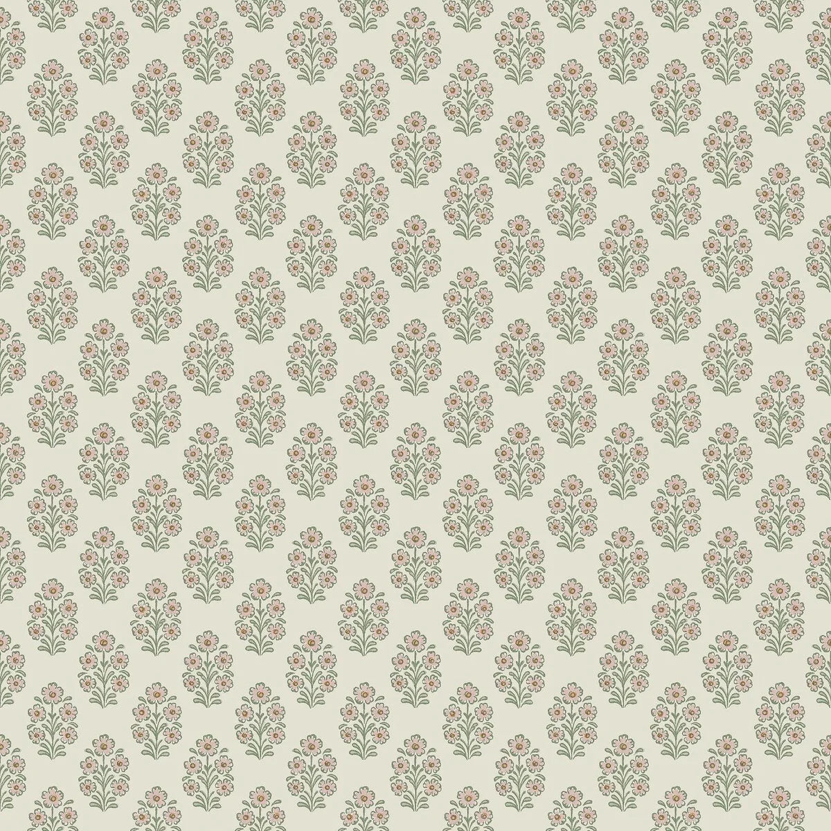 SIBYLLA Cream Floral Pattern Wallpaper with Pink