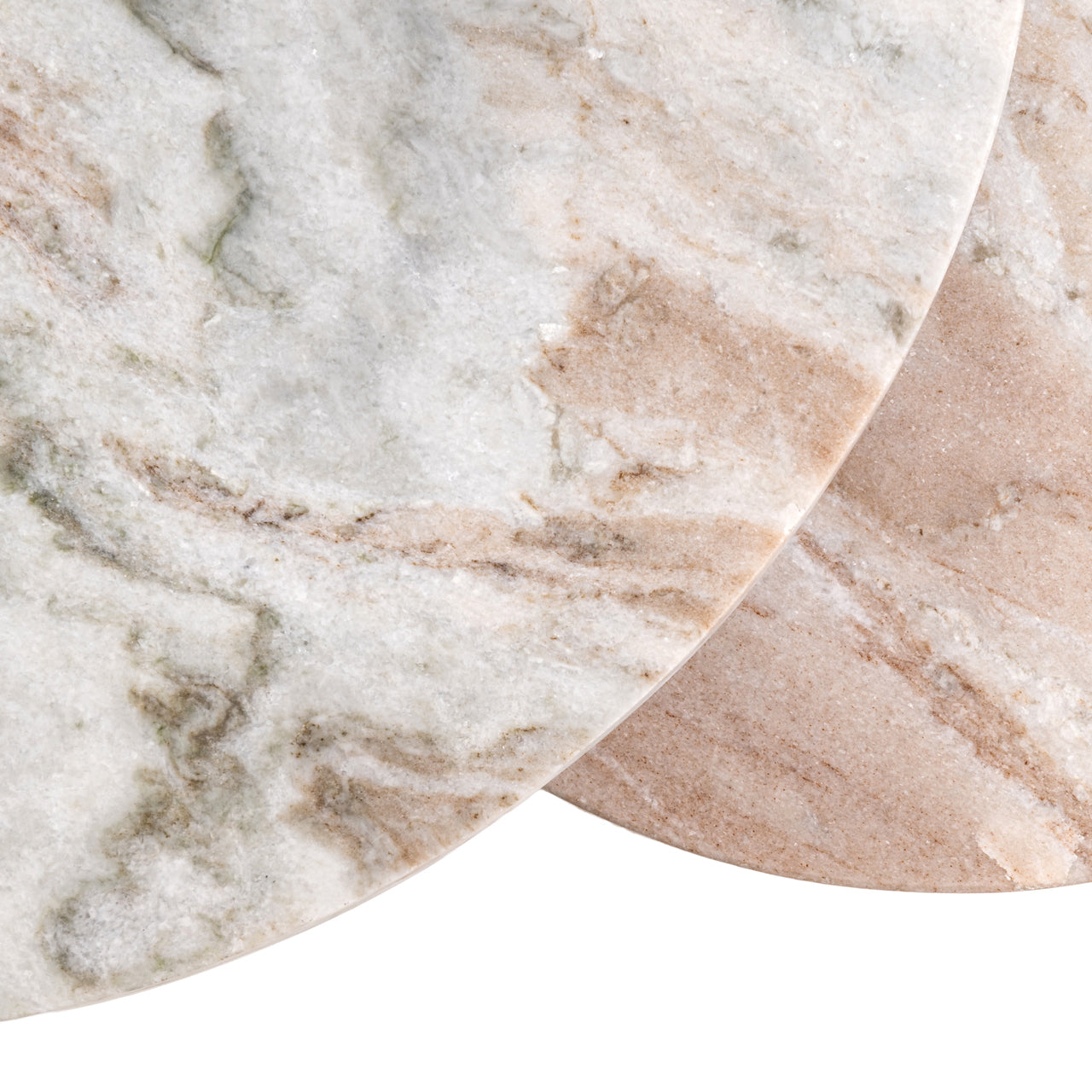 BOTTEGA Gold Side Table Set with Marble Top