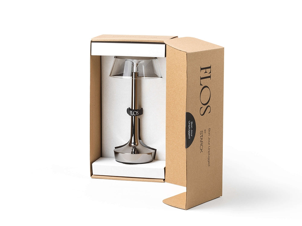 Portable Lamp BON JOUR UNPLUGGED pink with transparent shade