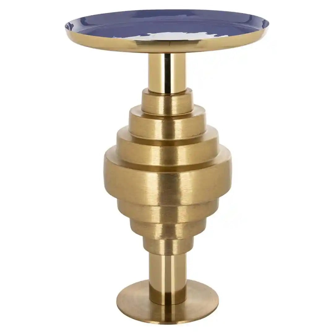 RENAO side table blue top with gold