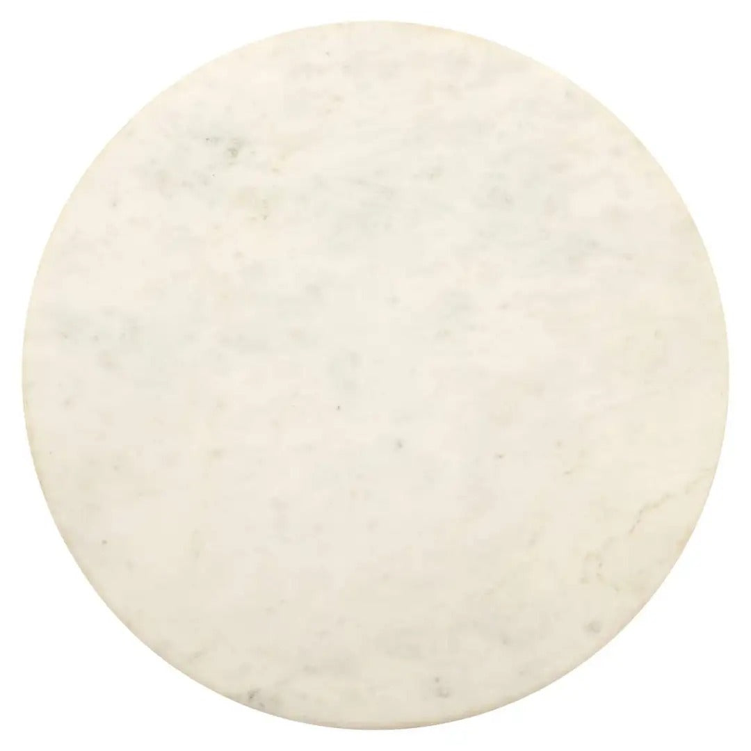 Bočný stolík BARBARA čierny s bielym mramorom