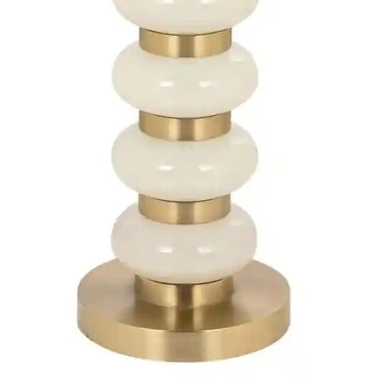 BARBARA white side table with gold